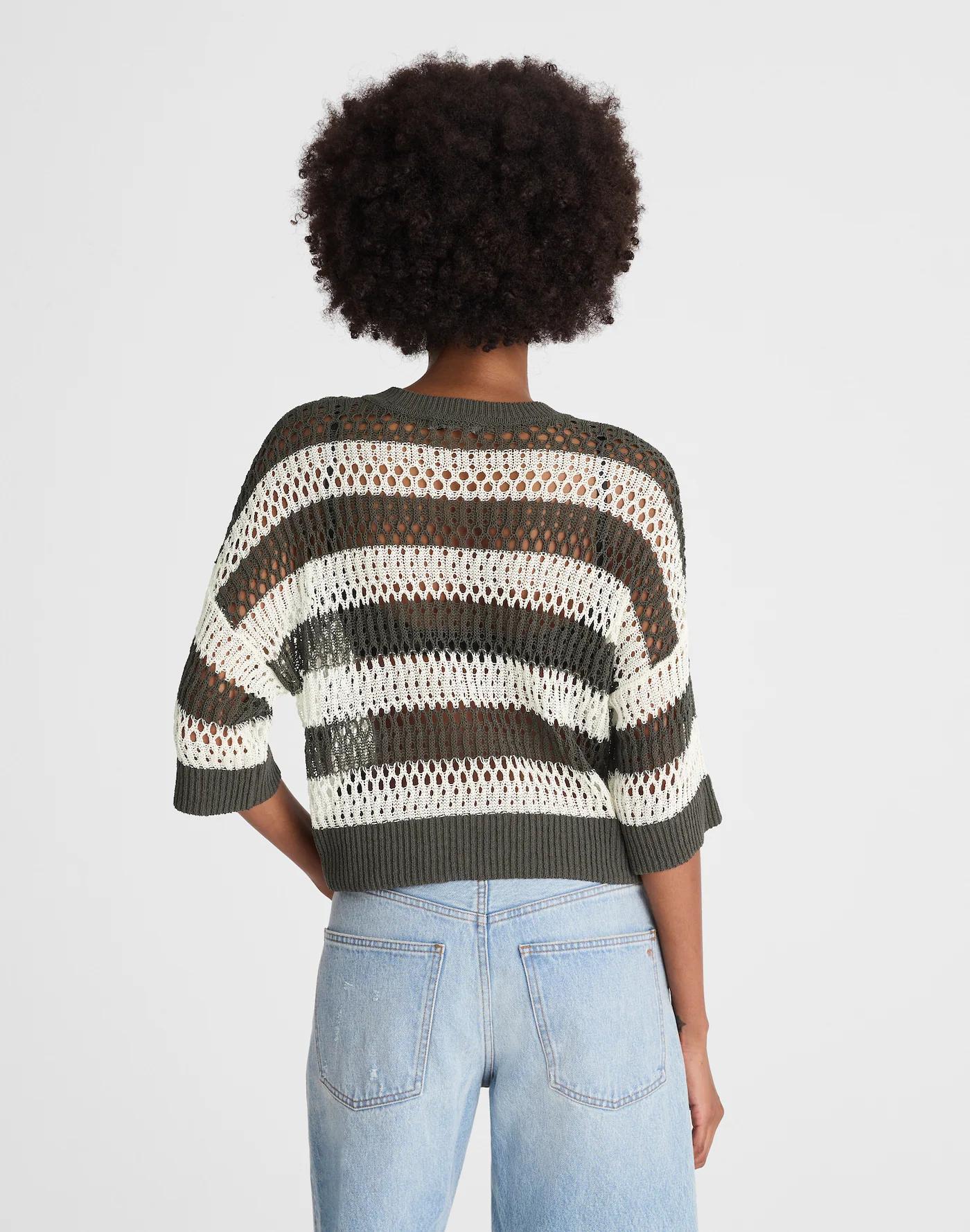Relaxed Open-Stitch Sweater Tee Product Image