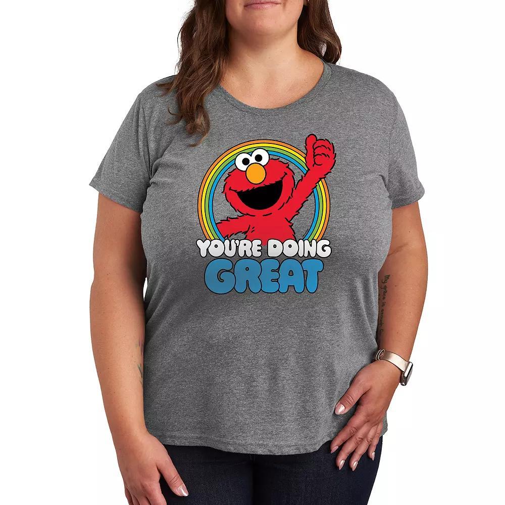 Plus Sesame Street Youre Doing Great Graphic Tee, Womens Grey Gray Product Image