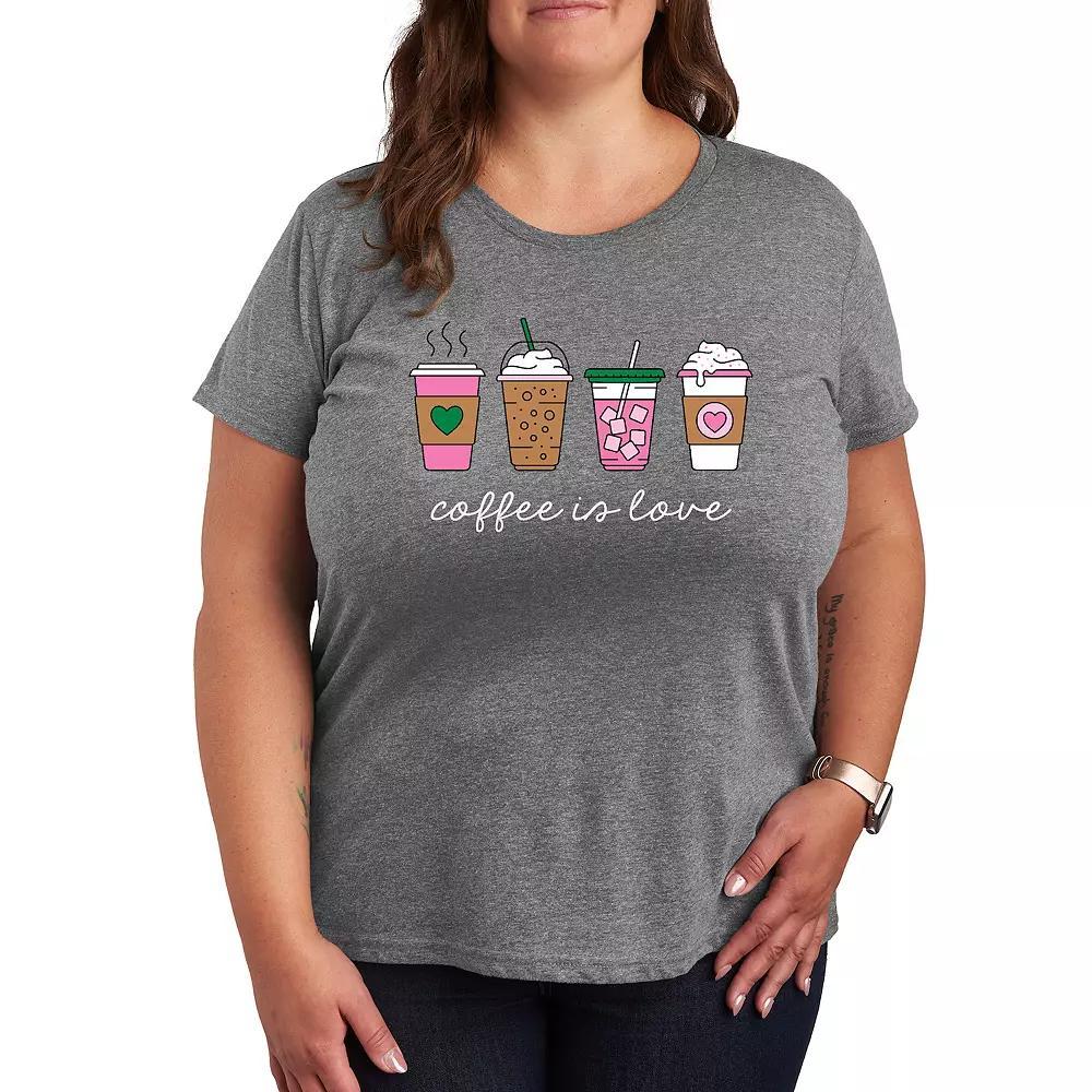 Plus Size Coffee Is Love Graphic Tee, Womens Grey Gray Product Image