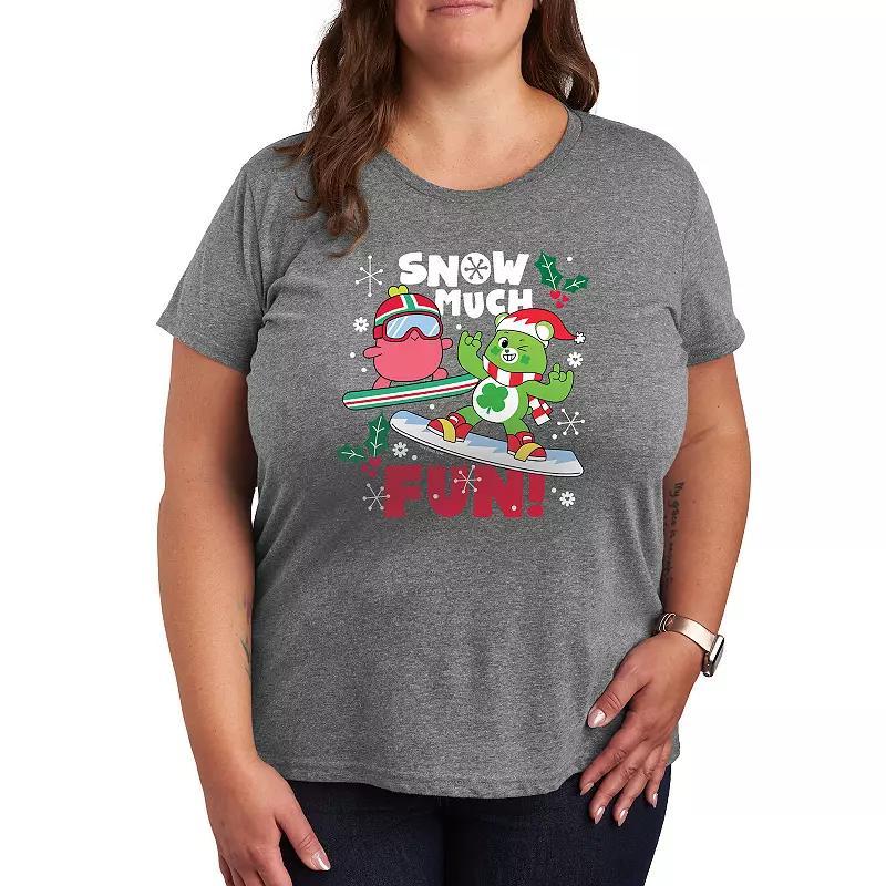 Plus Care Bears Snow Much Fun Graphic Tee, Womens Grey Gray Product Image