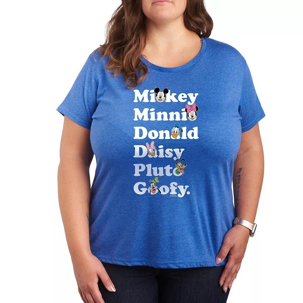 Disney's Mickey Mouse & Friends Plus Size List Graphic Tee, Women's, Size: 2XL, Grey Green Product Image