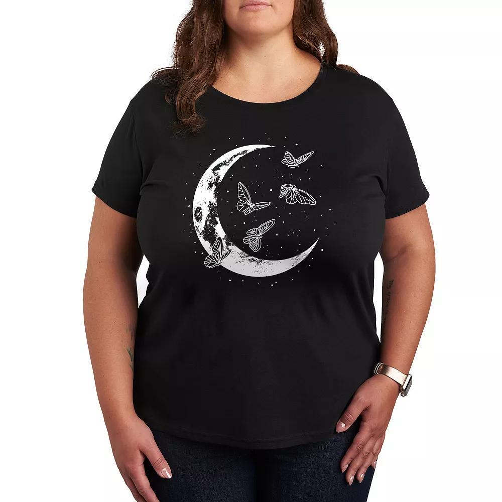 Womens Butterfly Moon Graphic Tee, Girls Product Image