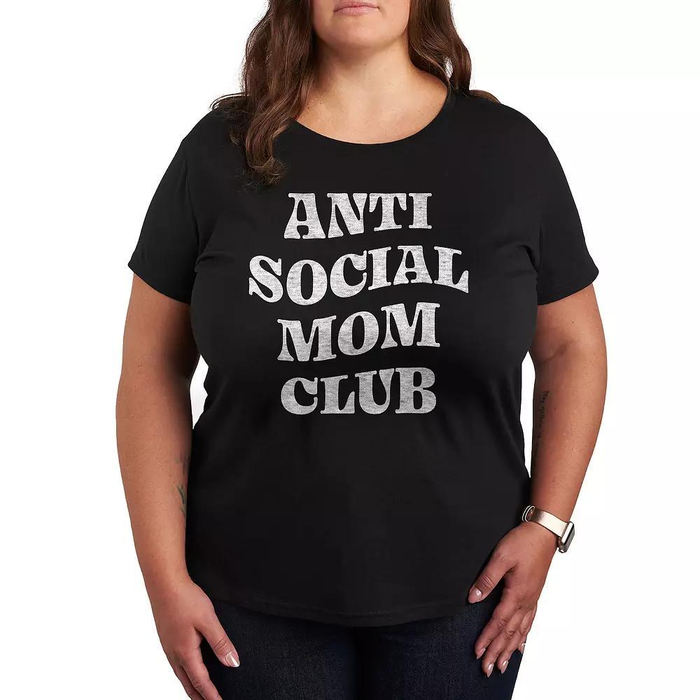 Plus Size Anti Social Mom Club Graphic Tee, Womens Product Image