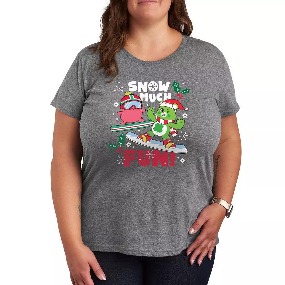 Plus Care Bears Snow Much Fun Graphic Tee, Womens Grey Gray Product Image