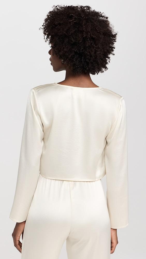 Leset Barb Long Sleeve Tie Top | Shopbop Product Image