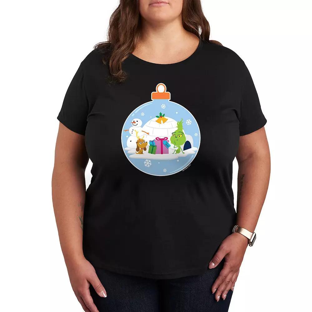 Plus Dr. Seuss Little Grinch Igloo Scene Graphic Tee, Womens Grey Heather Product Image