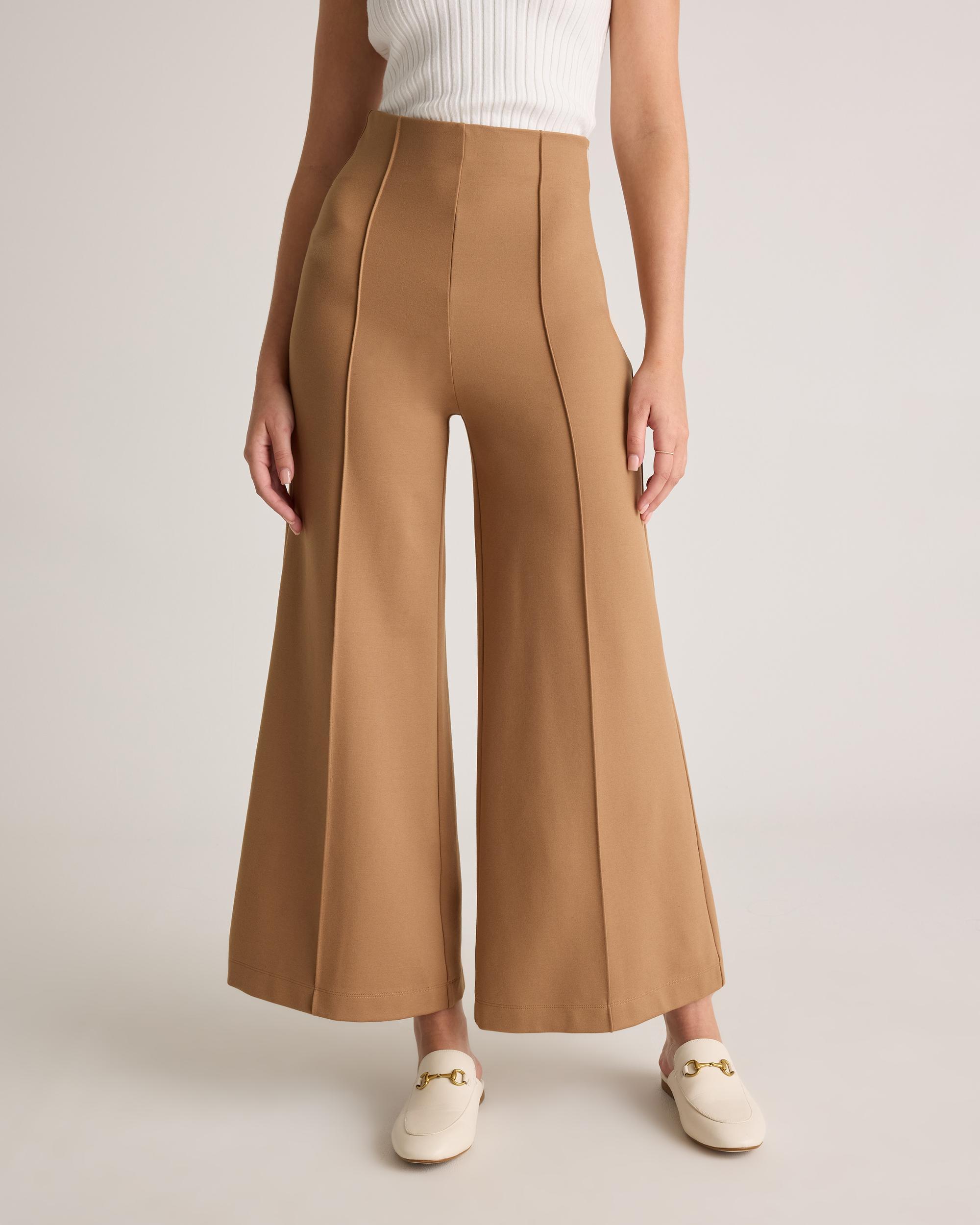 Quince | Women's Ultra-Stretch Ponte Super Wide Leg Ankle Pants Size XL, Rayon Product Image
