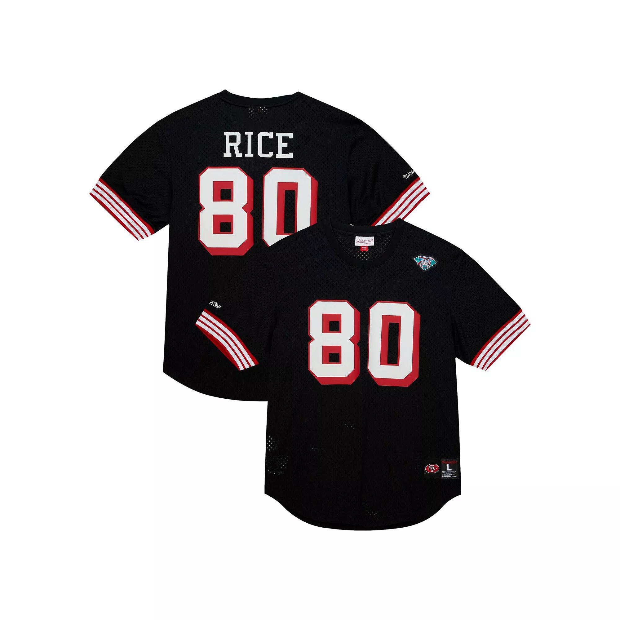 Men's Mitchell & Ness Jerry Rice Black San Francisco 49ers Retired Player Name & Number Mesh Top, Size: 2XL Product Image