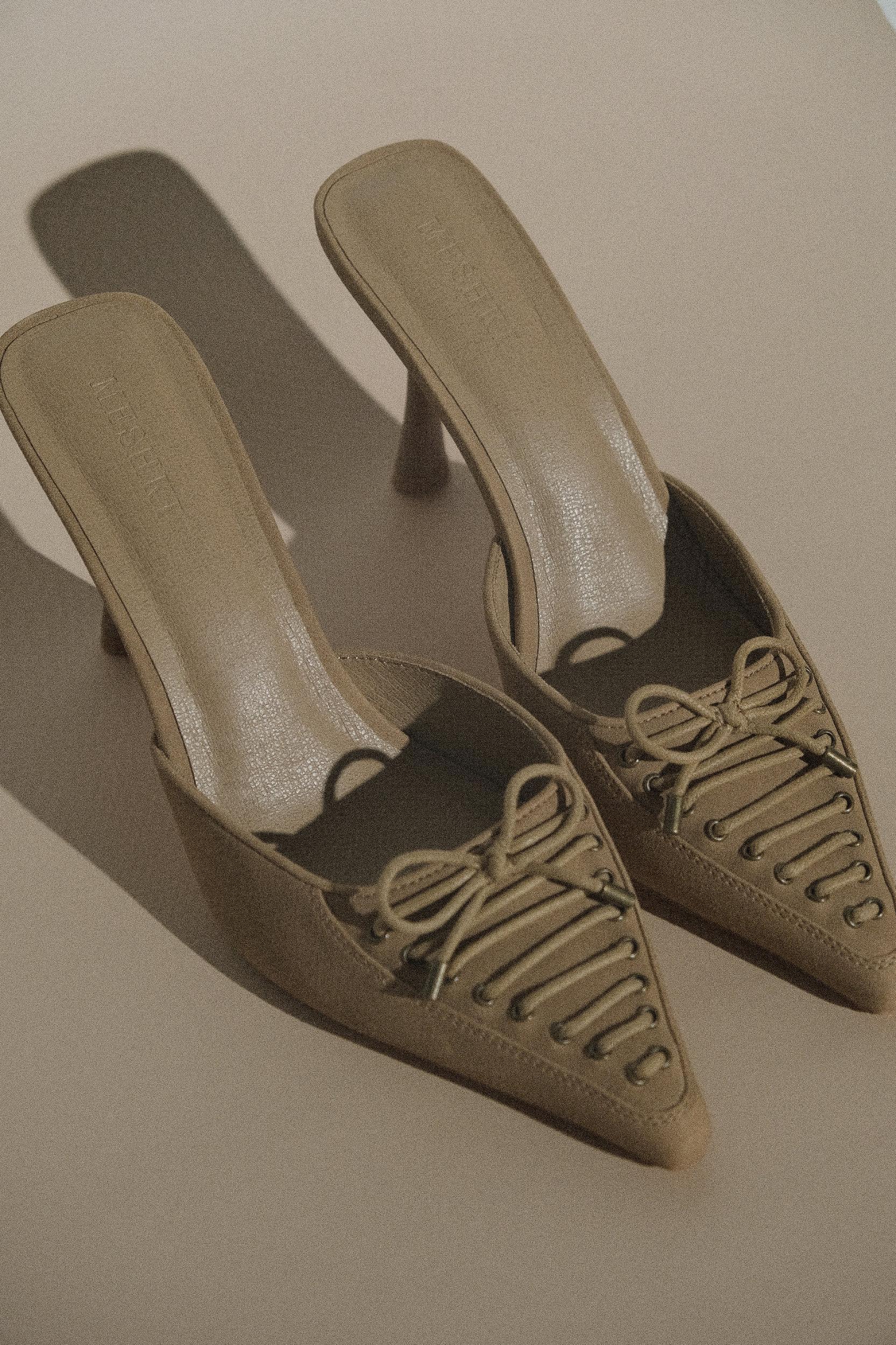 Joanne Suede Lace Up Heels - Camel Product Image