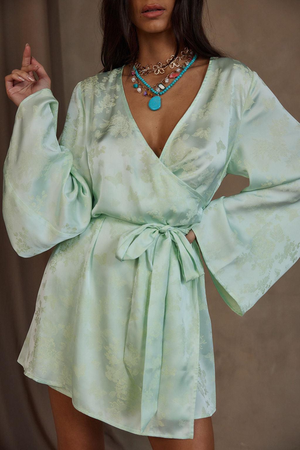 Gold Standard Sage Jacquard Dress Product Image