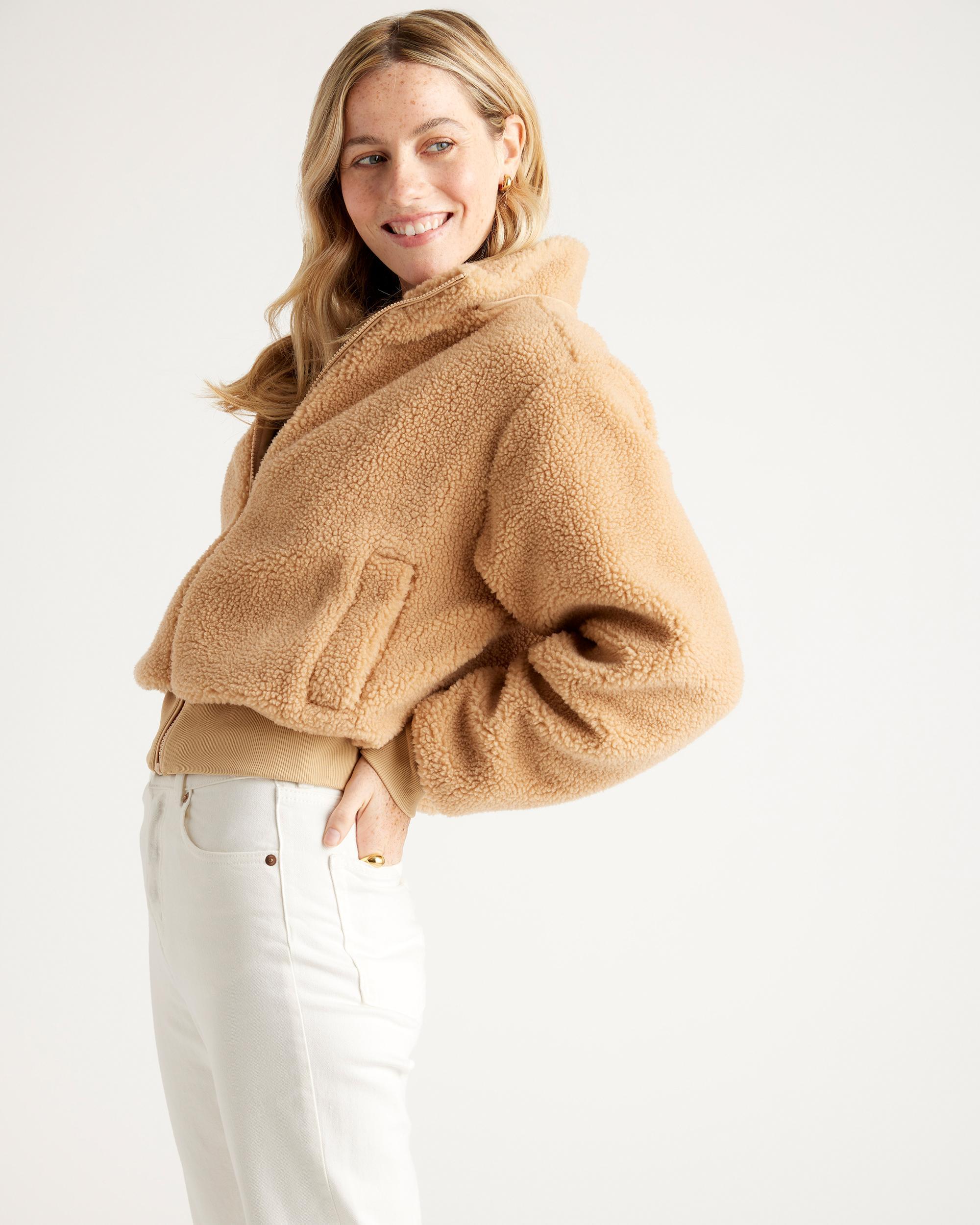 Quince | Women's Hooded Sherpa Jacket Size XL, 100% Polyester Product Image