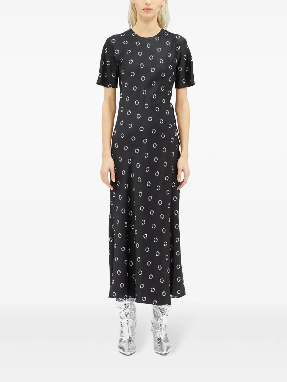 MSGM Graphic-print Maxi Dress In Black Product Image