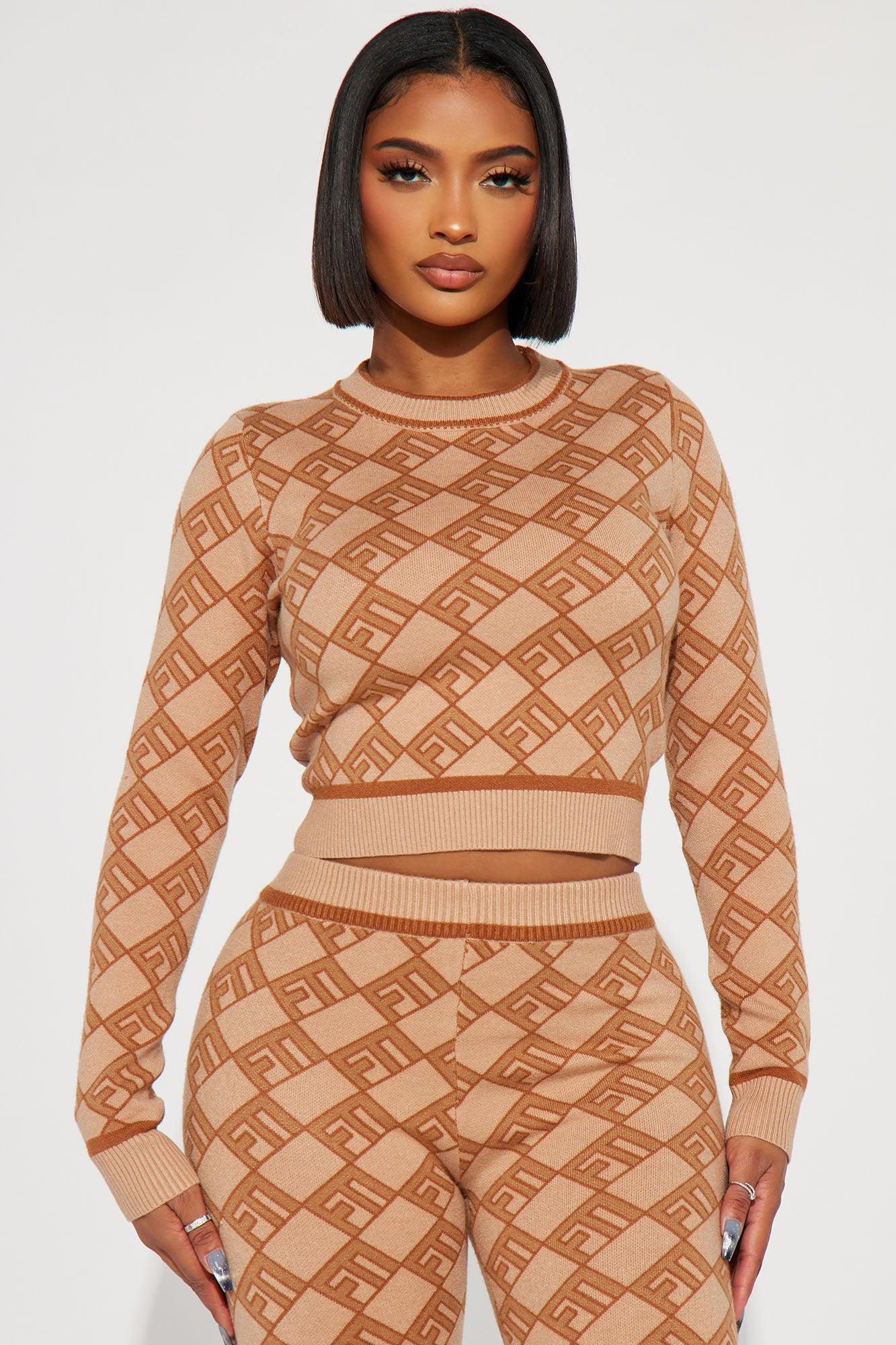 Maribella Sweater Legging Set - Taupe/combo Female Product Image