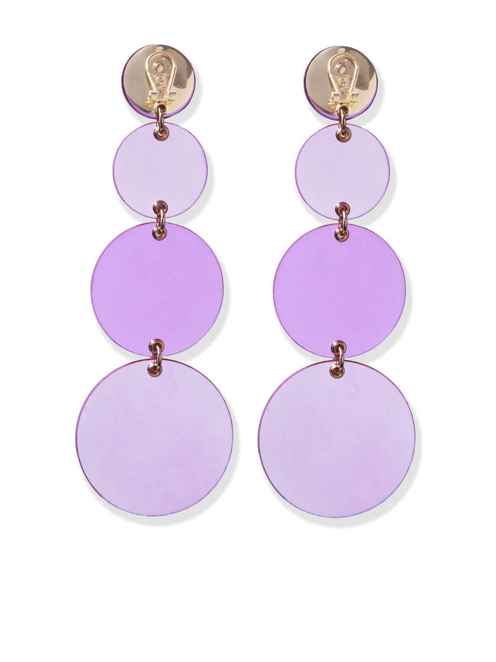 CAROLINA HERRERA Multi-disc Dangling Earrings In Purple Product Image