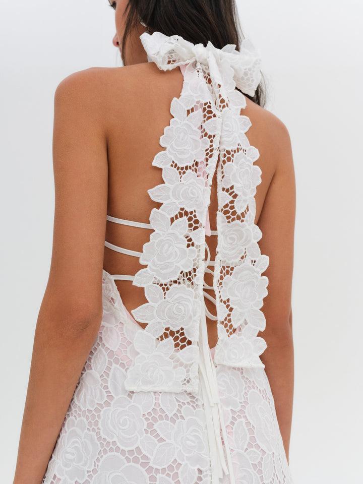 Astoria Lace Maxi Dress — White Product Image