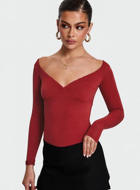 Loveydove Bodysuit Burgundy Product Image