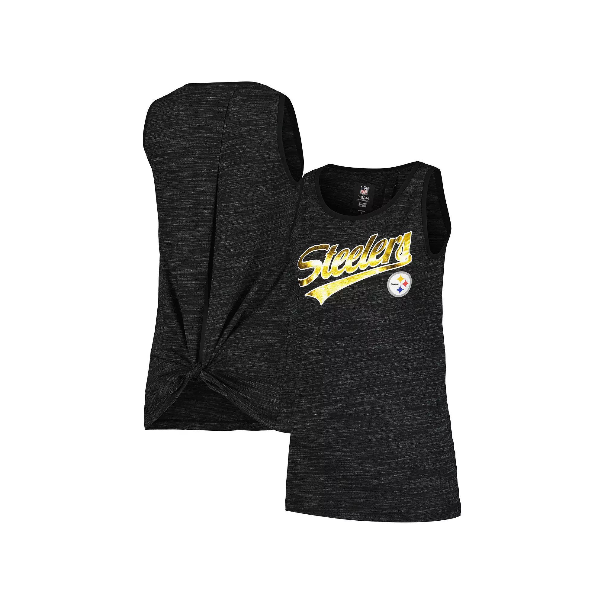 Women's New Era  Black Pittsburgh Steelers  Space Dye Active Tank Top, Size: XL Product Image