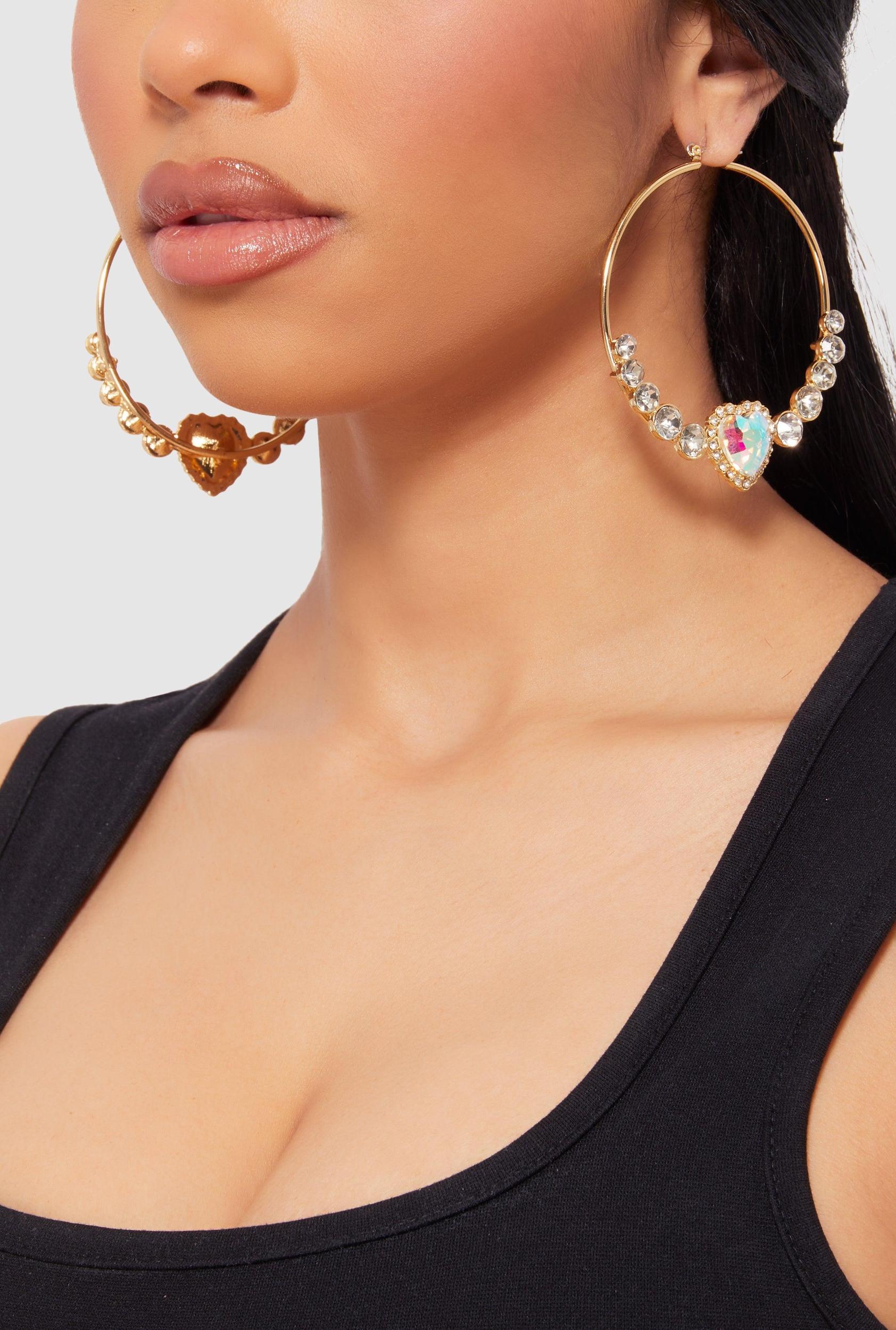 Cubic Zirconia Beaded Necklace and Stud Earrings Female Product Image