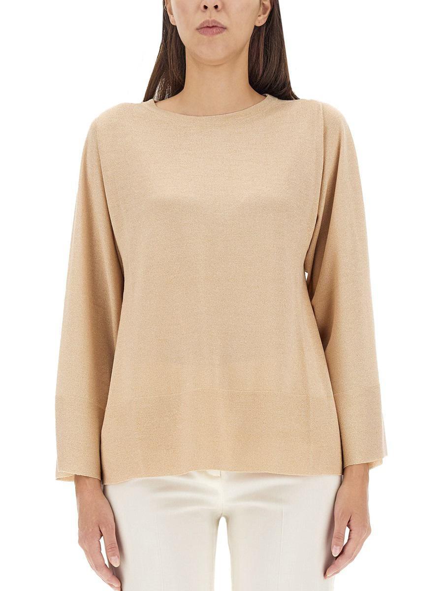 FABIANA FILIPPI Lurex Jersey In Beige Product Image