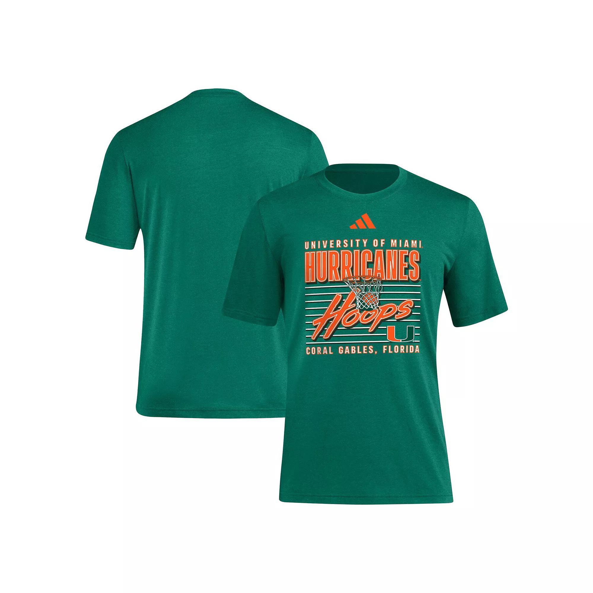 Men's adidas Green Miami Hurricanes Locker Swish Tri-Blend T-Shirt, Size: XL Product Image