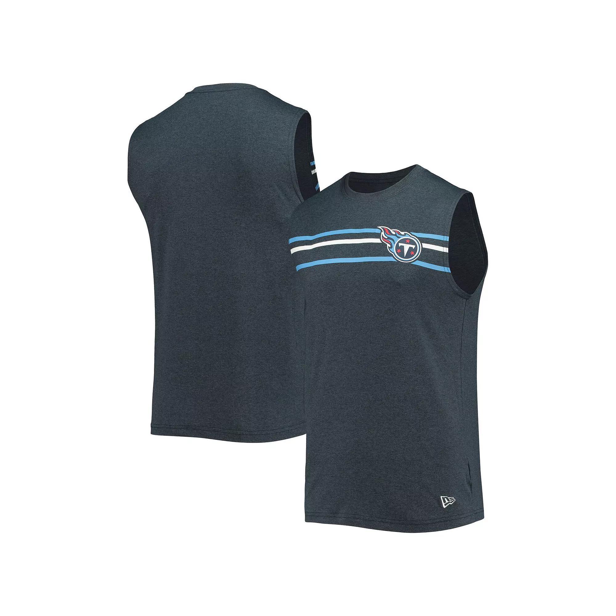 Men's New Era Heathered Navy Tennessee Titans Brushed Sleeveless Tank Top, Size: Large, Blue Product Image