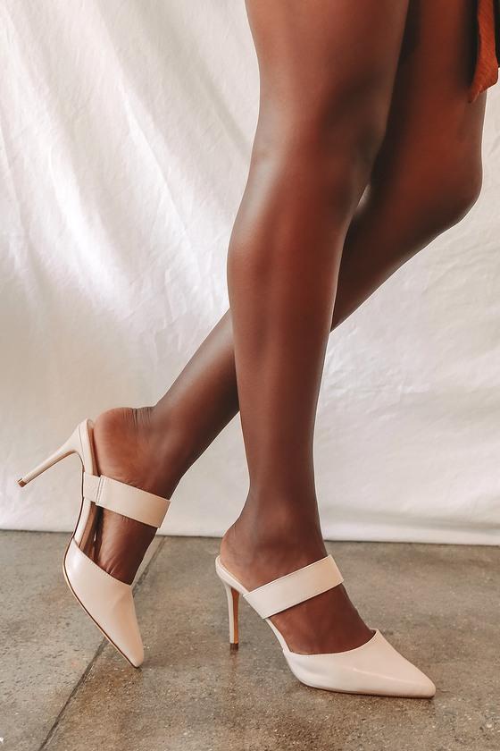 Faire Off White Pointed-Toe Mules Product Image
