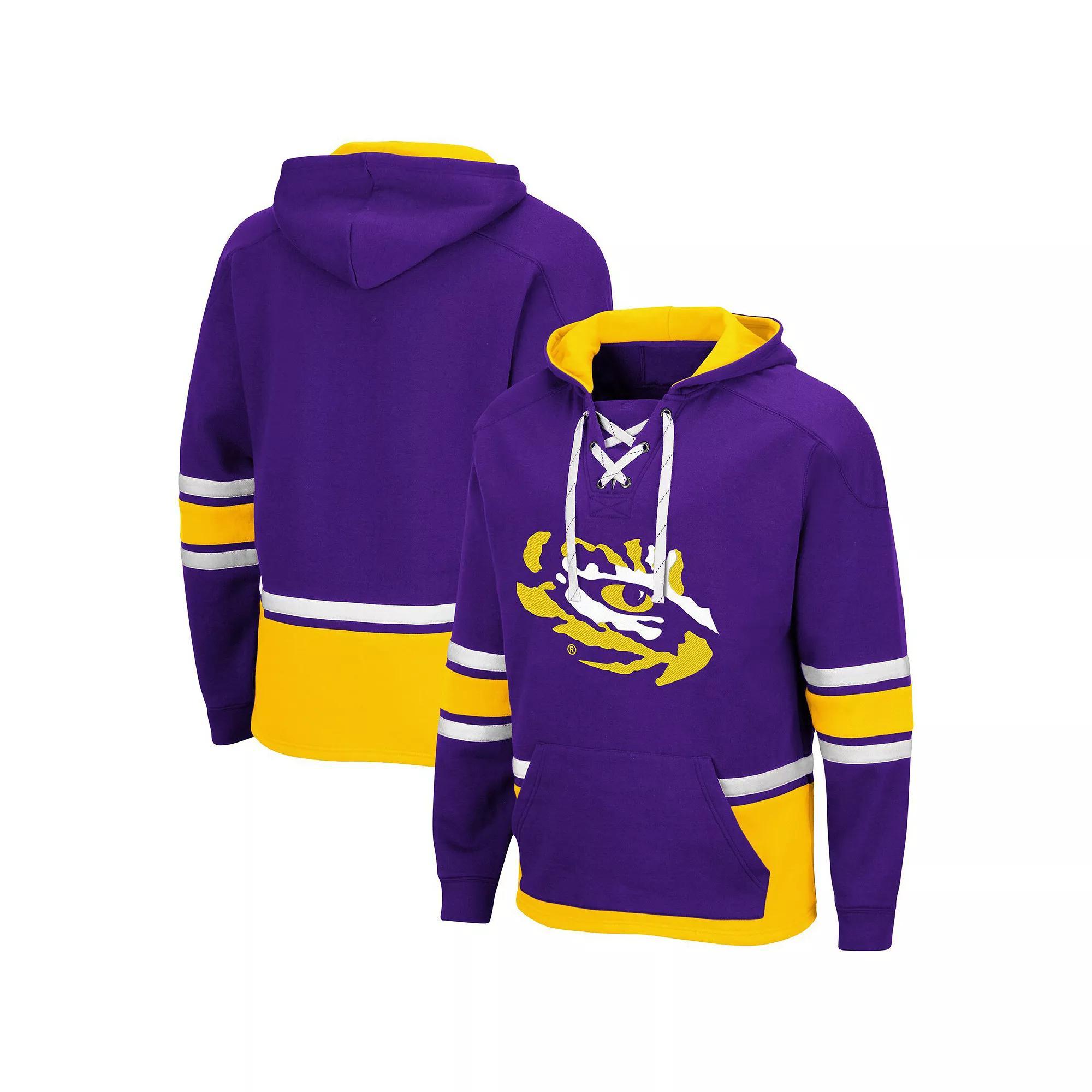 Men's Colosseum Purple LSU Tigers Lace Up 3.0 Pullover Hoodie, Size: Small Product Image