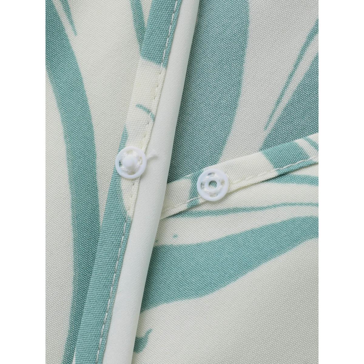 Plus Size Abstract Print Gathered Sleeve Midi Dress Mint Women Overlap Collar Short sleeve Curvy BloomChic 22-24/3X Product Image