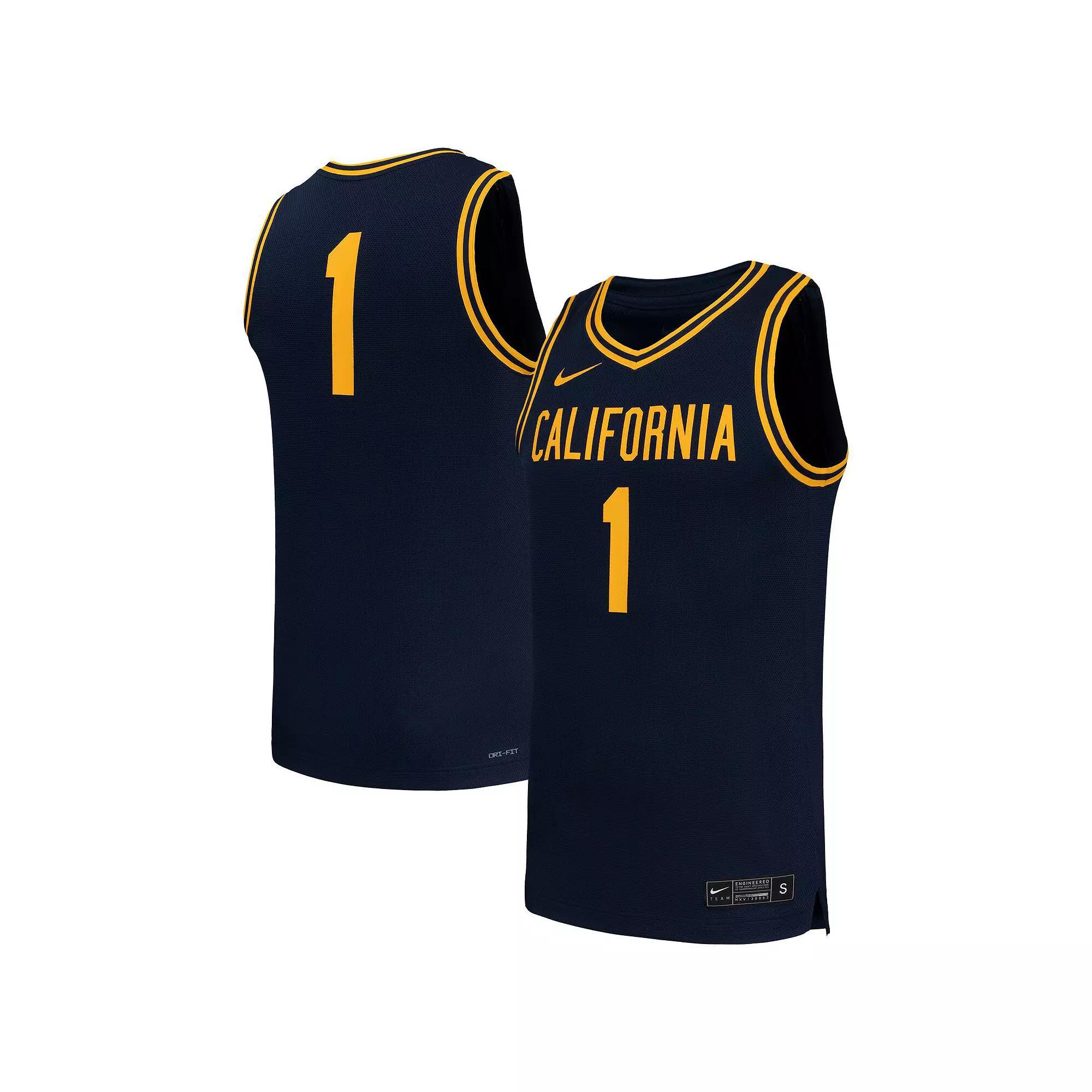 Men's Nike #1 Navy Cal Bears Replica Basketball Jersey, Size: Small, Blue Product Image