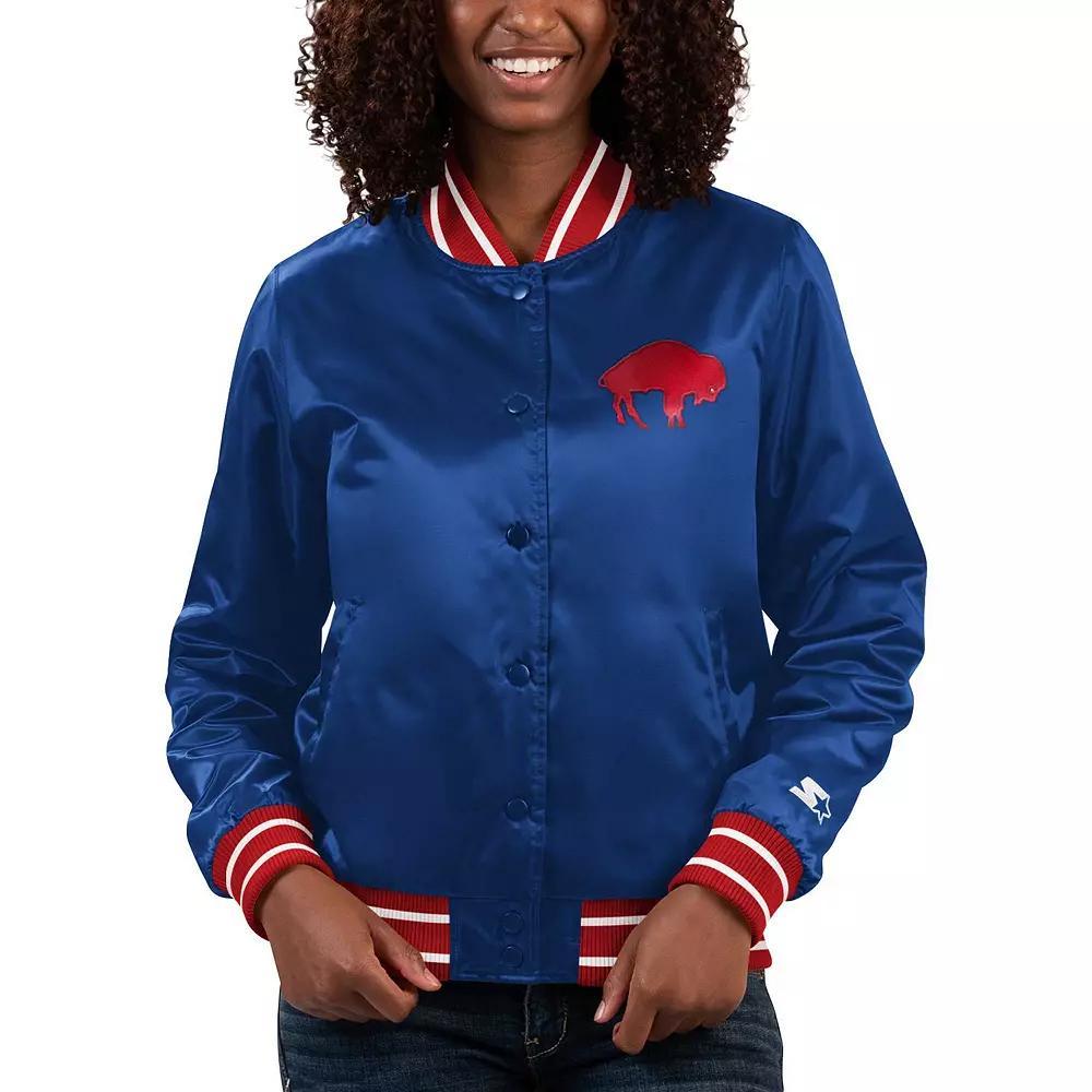 Women's Starter Royal Buffalo Bills Full Count Satin Full-Snap Varsity Jacket, Size: XS, Blue Product Image