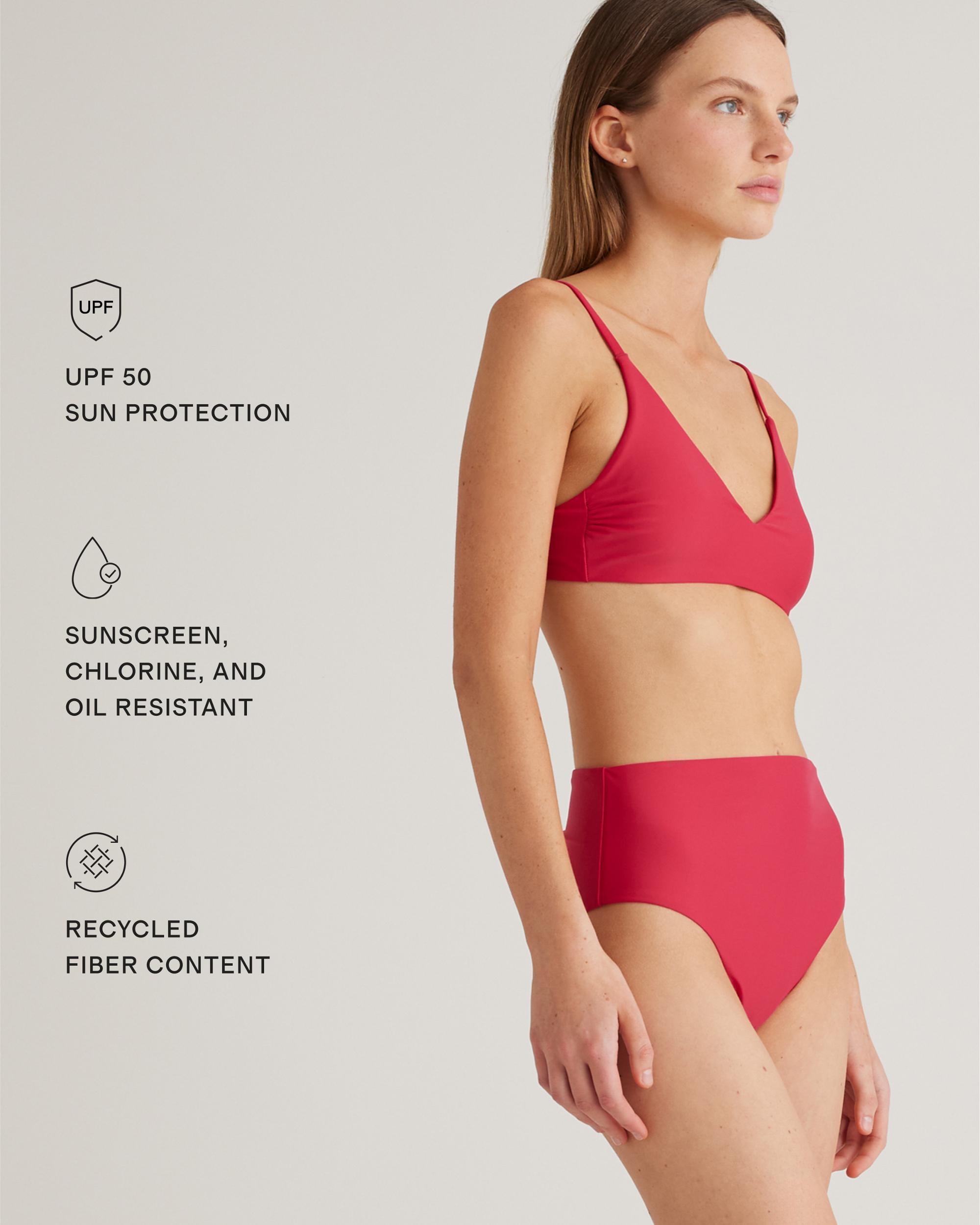 Quince | Women's Italian V-Neck Bikini Top Size XL, 78% Recycled Polyamide, 22% Spandex Product Image