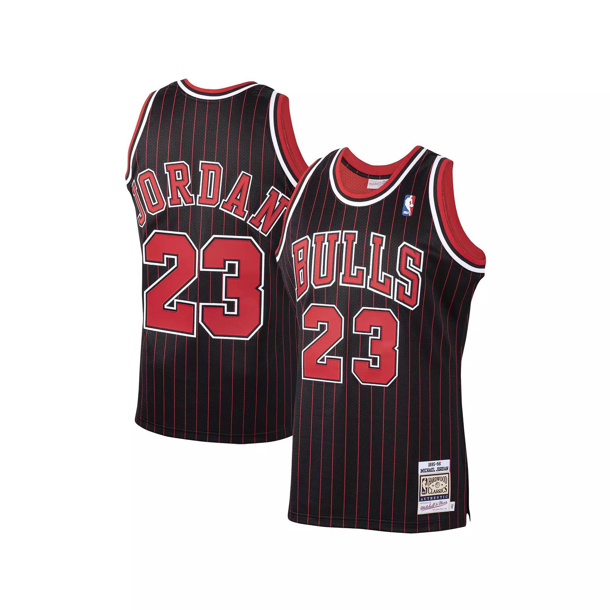 Mens Mitchell & Ness Michael Jordan Chicago Bulls Hardwood Classics 1995-96 Authentic Jersey Product Image