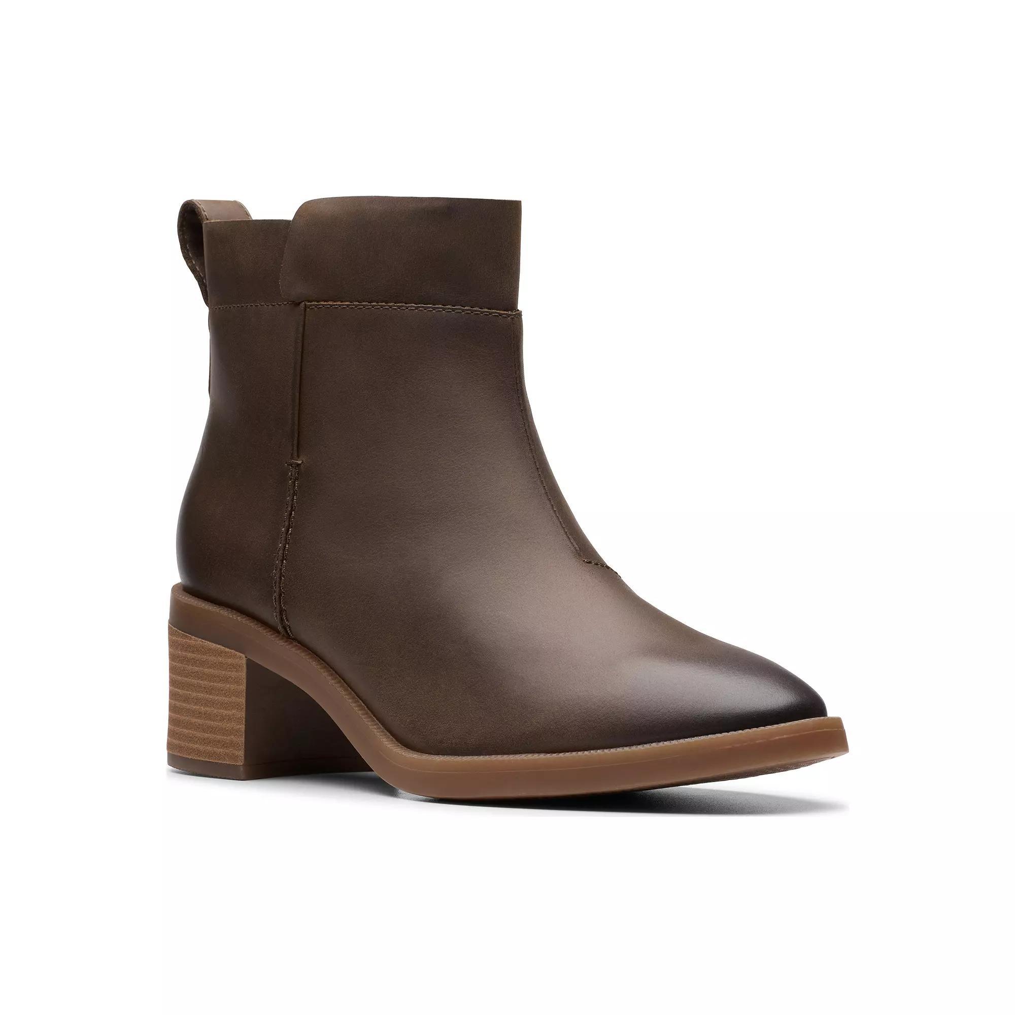 Clarks® Lileigh Charm Women's Leather Ankle Boots, Size: 7, Brown Oily Product Image