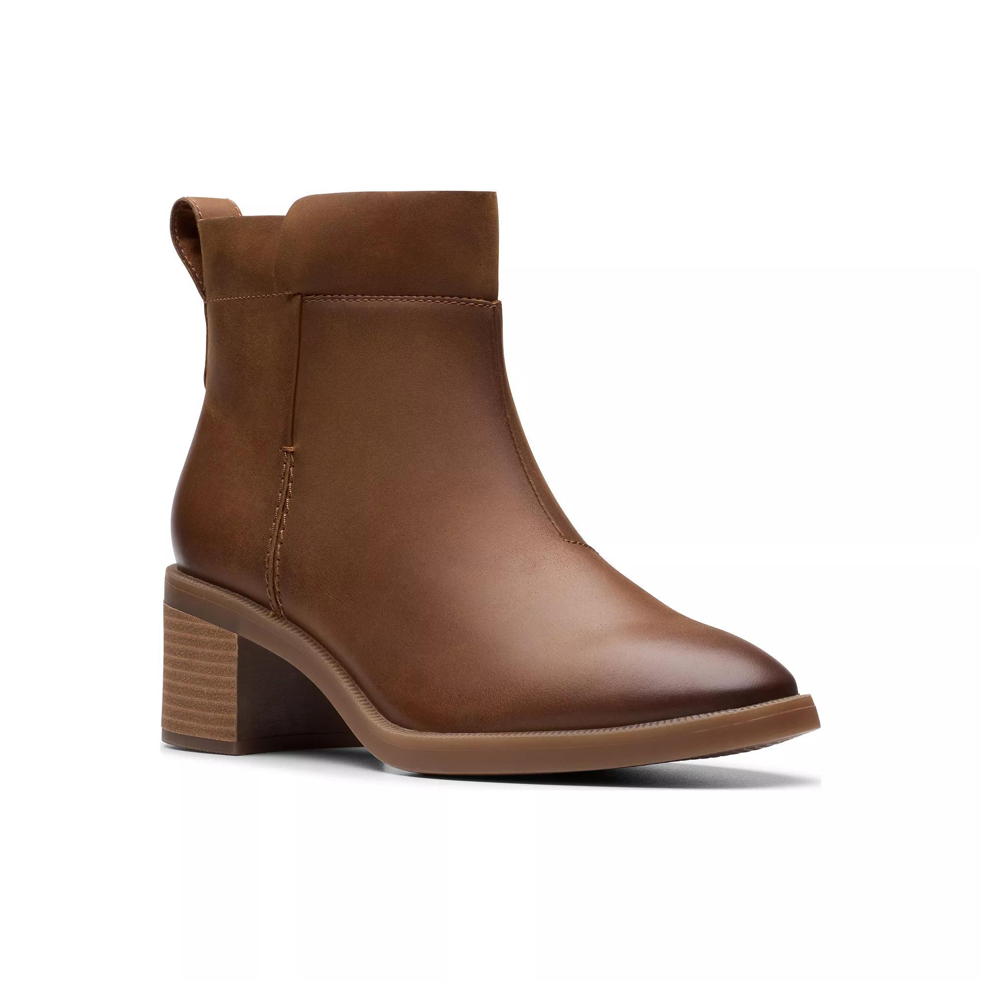 Clarks® Lileigh Charm Women's Leather Ankle Boots, Size: 10, Oily Product Image