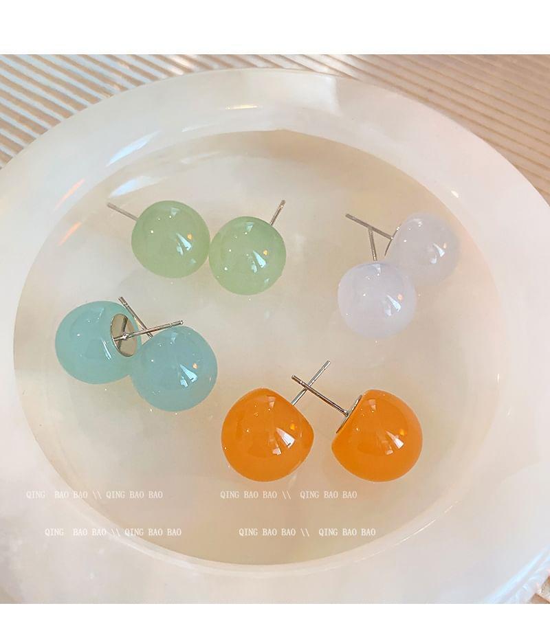 Resin Button Earring Product Image