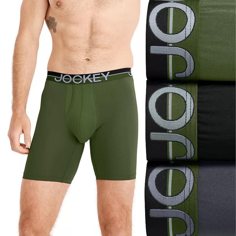 Mens Jockey 3-Pack Infinite Cool Microfiber Stretch 8 Long Leg Boxer Brief Product Image