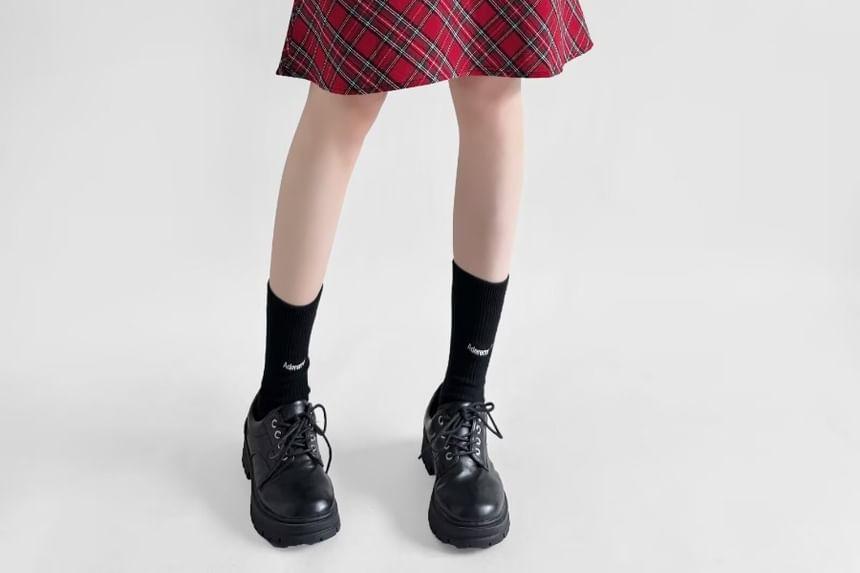 High Waist Plaid Fishtail Skirt Product Image