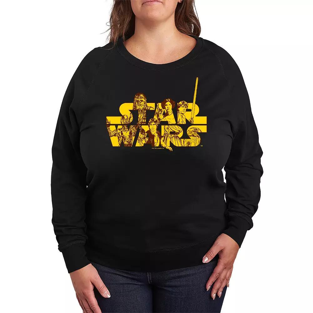 Plus Size Star Wars Logo Rebels French Terry Long Sleeve Tee, Womens Product Image