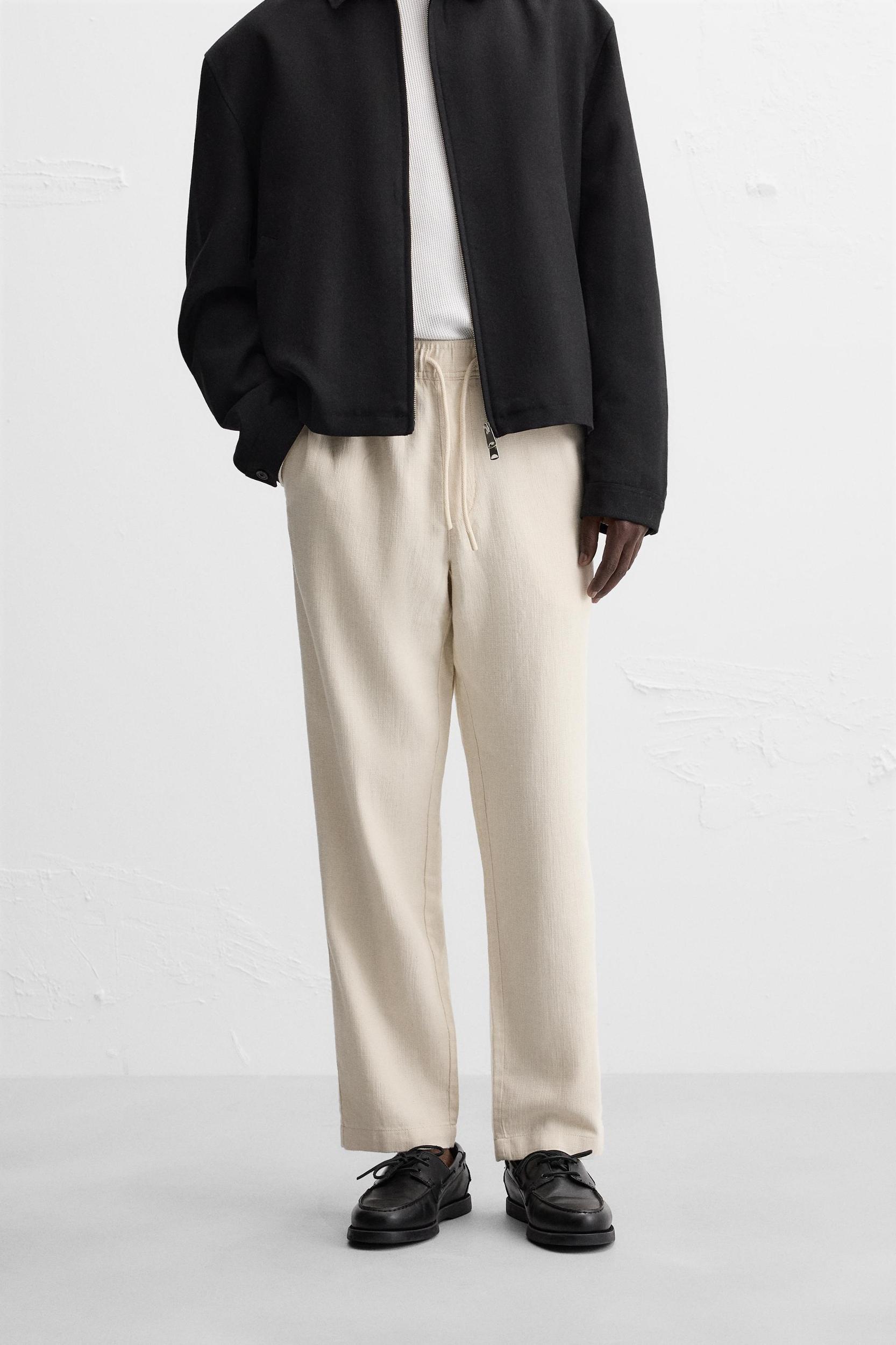 TEXTURED RELAXED FIT PANTS Product Image
