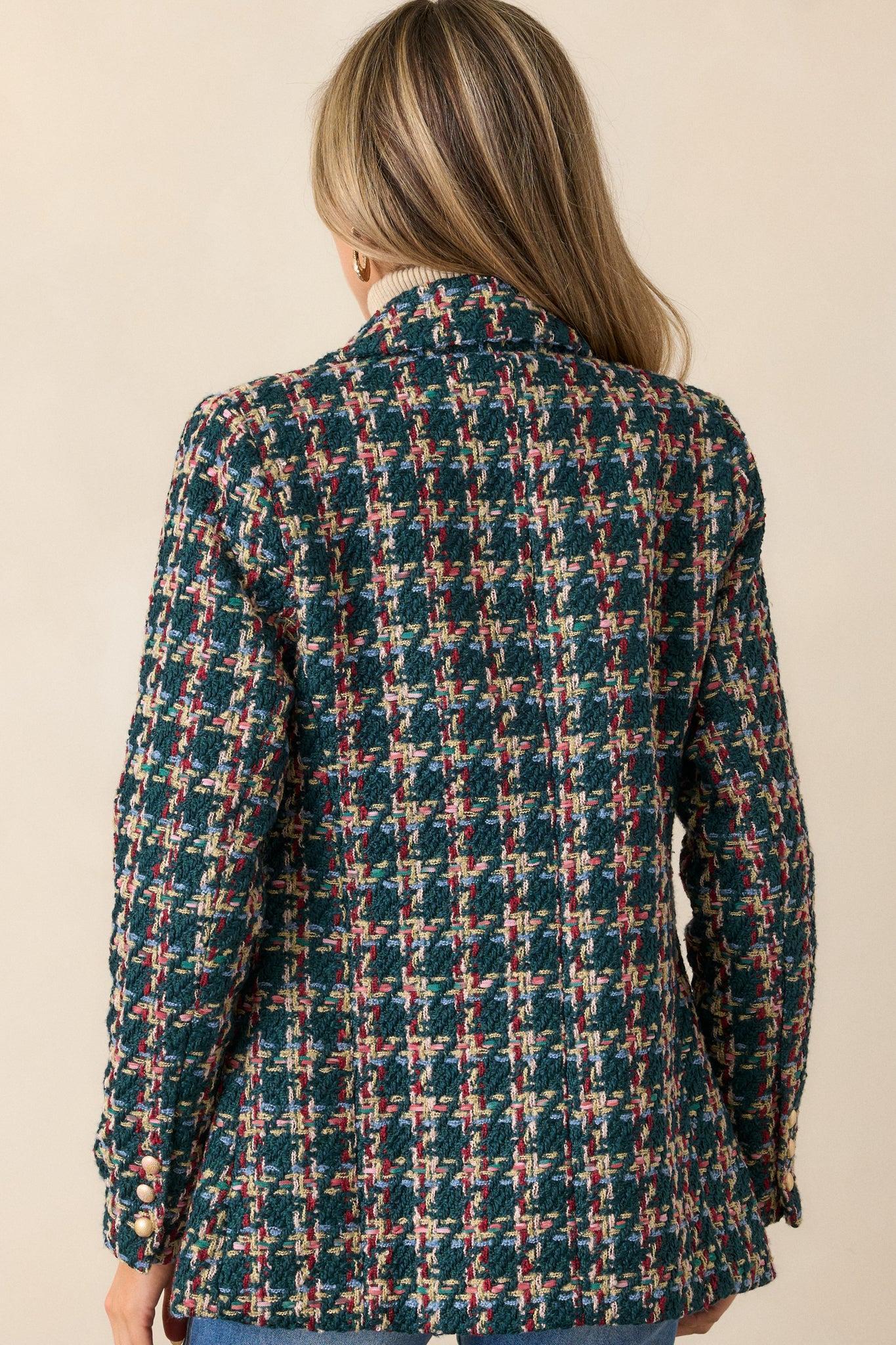 Get It Done Green Multi Tweed Coat Product Image