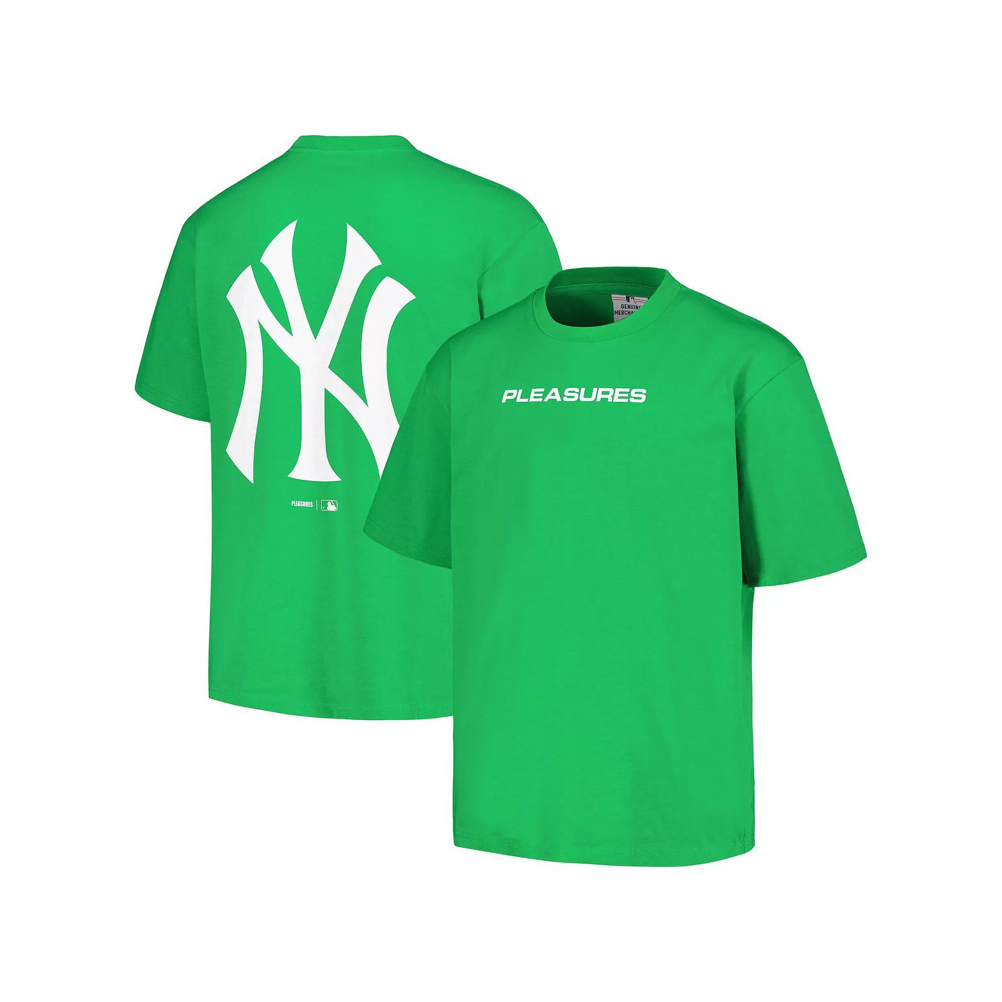 Men's PLEASURES  Green New York Yankees Ballpark T-Shirt, Size: Small Product Image