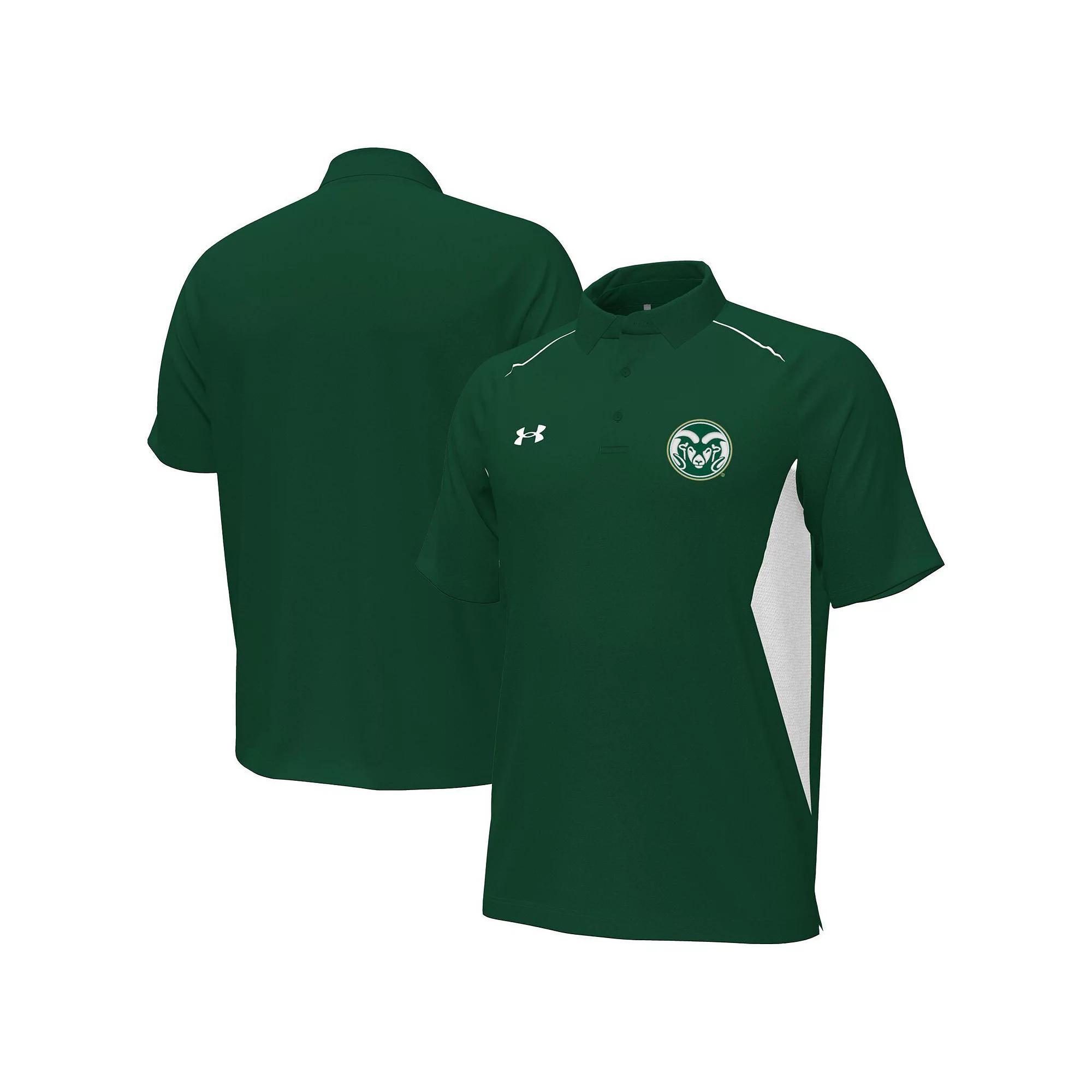 Men's Under Armour Green Colorado State Rams Sideline Title Performance Polo, Size: XXL Product Image