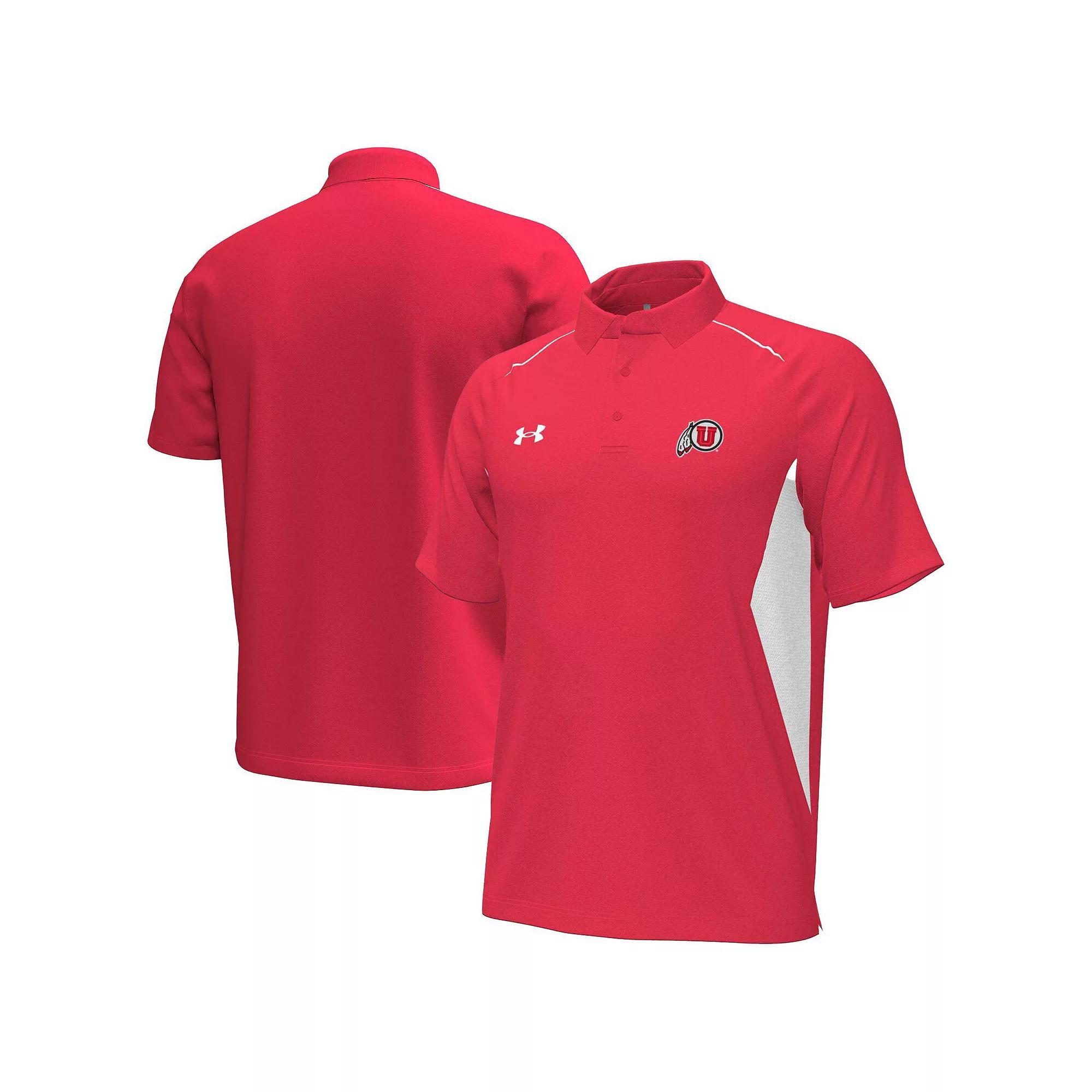 Men's Under Armour  Red Wisconsin Badgers Title Performance Polo, Size: XXL Product Image