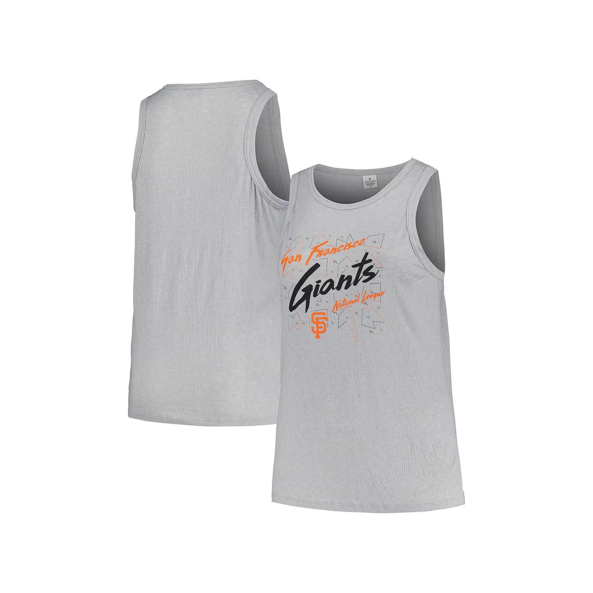Women's Soft as a Grape Steel San Francisco Giants Plus Size Curvy High Neck Tri-Blend Tank Top, Size: 1XL, Silver Product Image