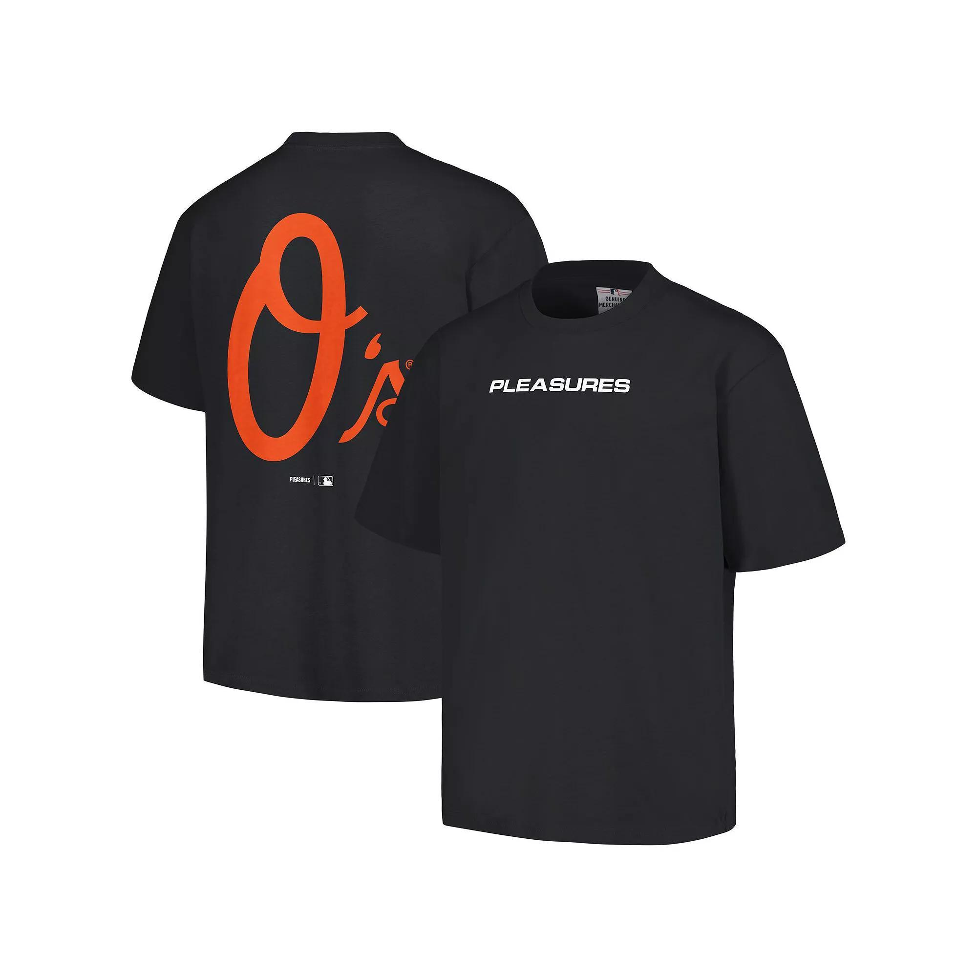 Men's PLEASURES  Black Baltimore Orioles Ballpark T-Shirt, Size: Small Product Image