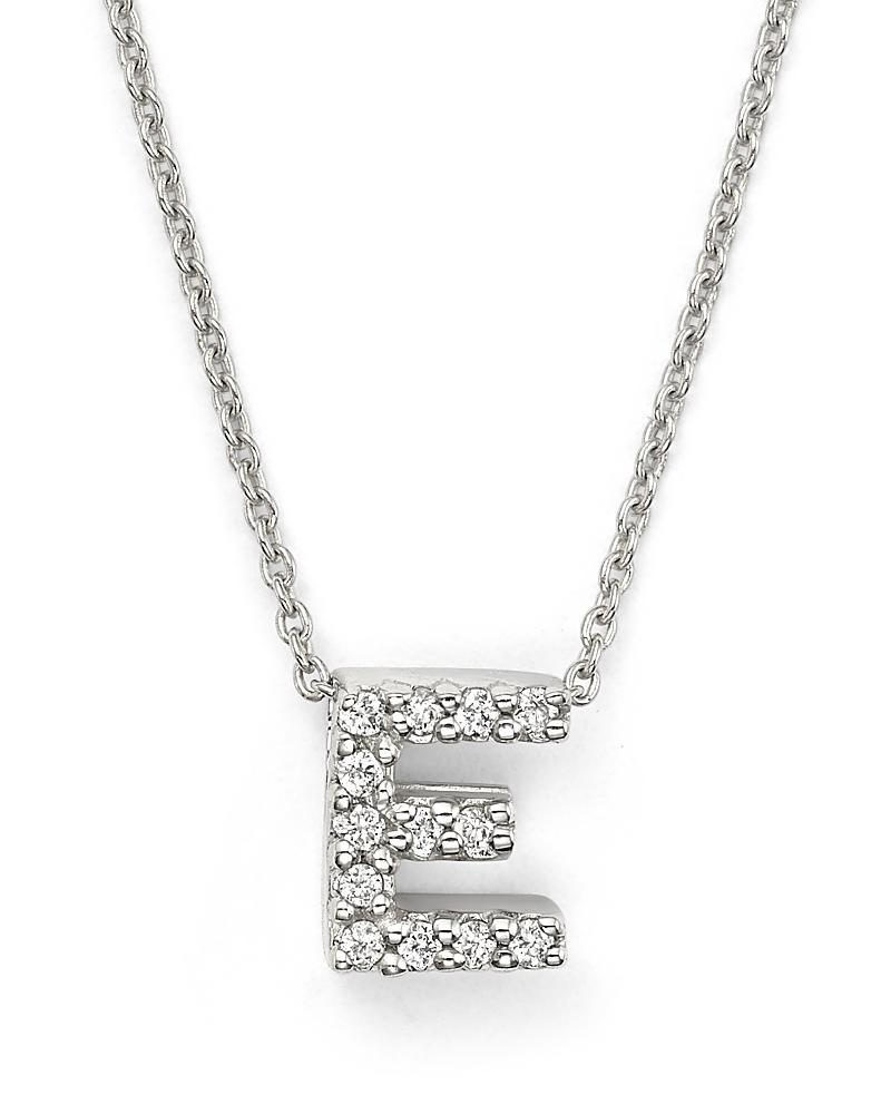 Roberto Coin 18K White Gold Initial Love Letter Pendant Necklace with Diamonds, 16 Product Image