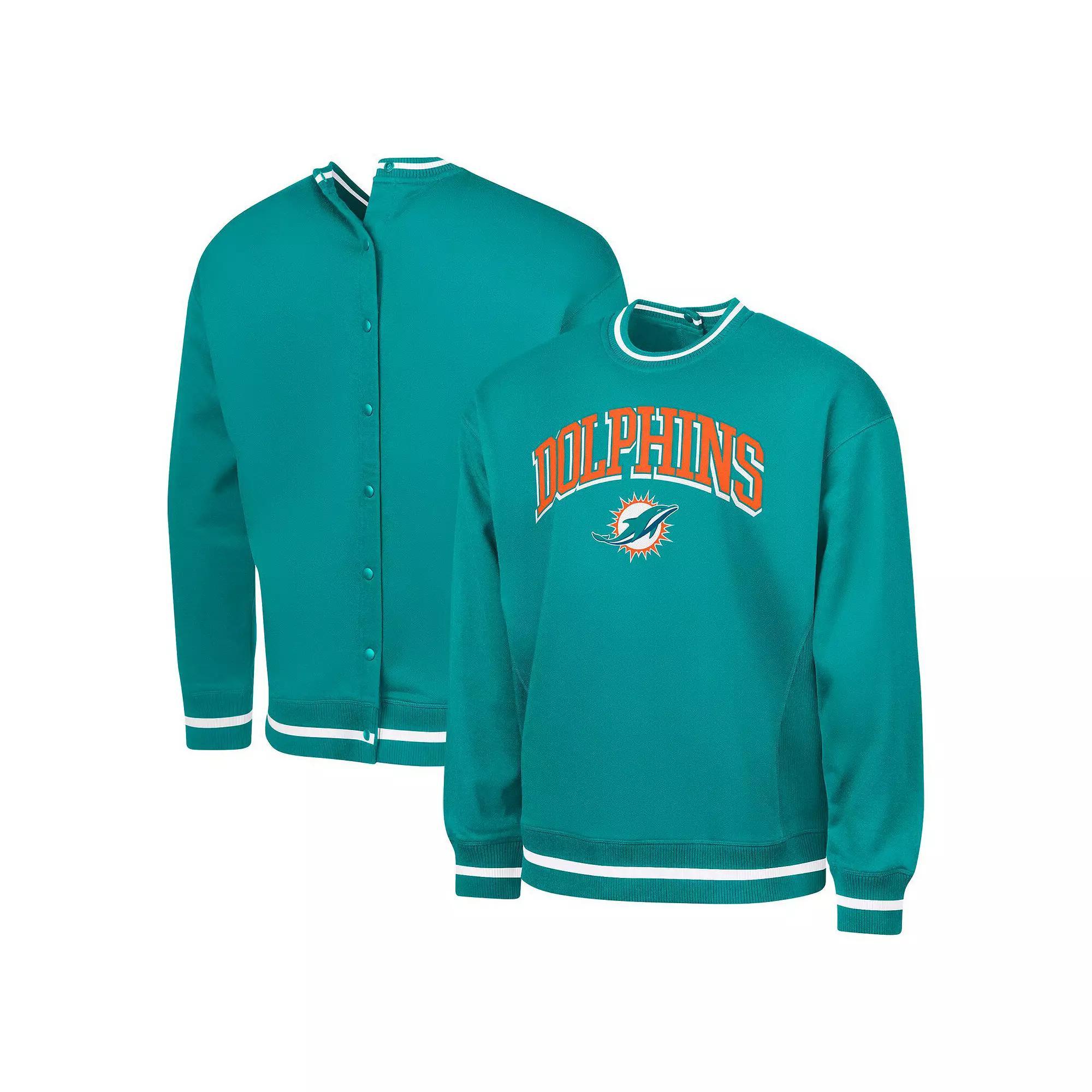 Men's G-III Sports by Carl Banks Aqua Miami Dolphins Adaptive Blocker Fleece Pullover Sweatshirt, Size: Medium, Turquoise A Product Image