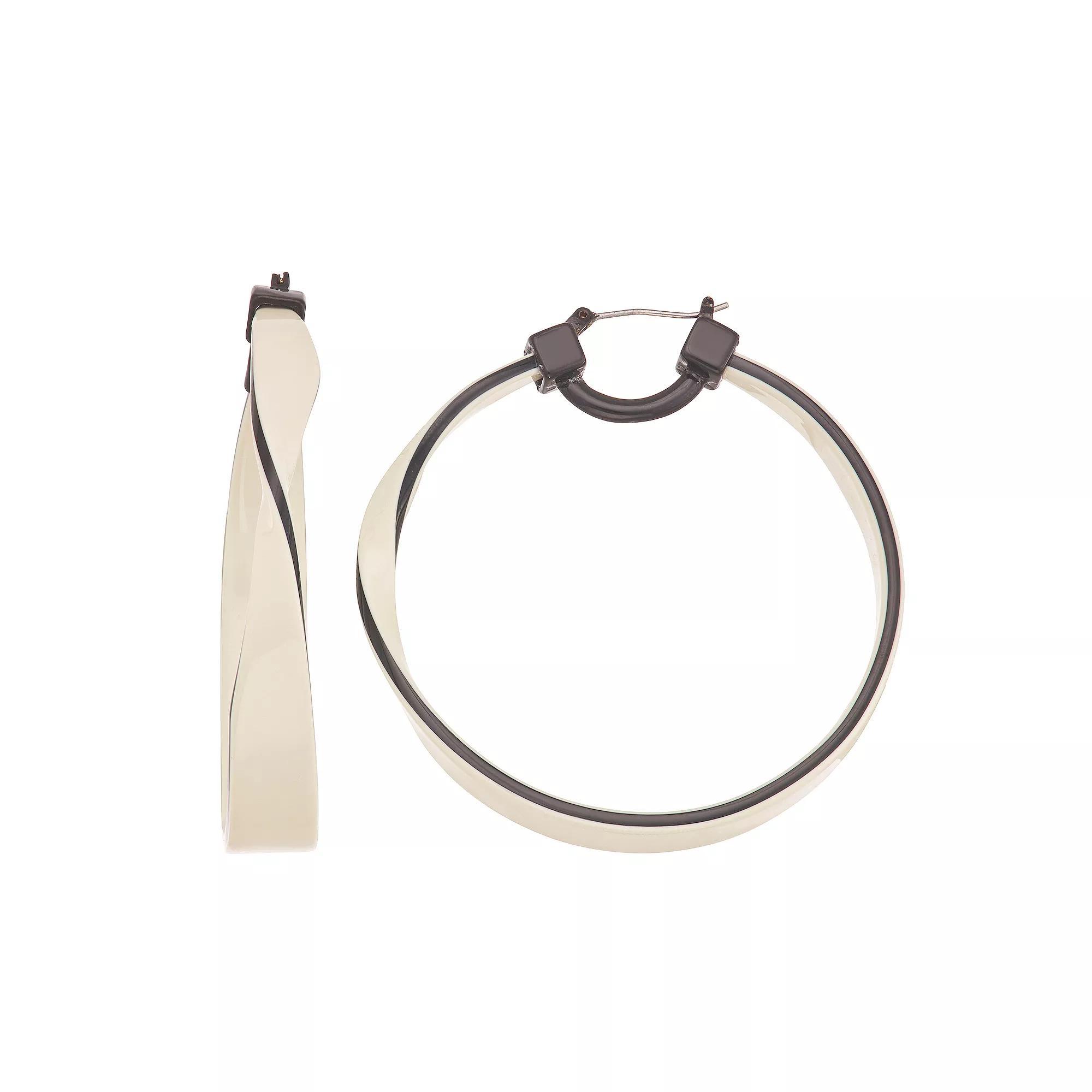 Simply Vera Vera Wang 55 mm Hoop Earrings, Women's, White Product Image