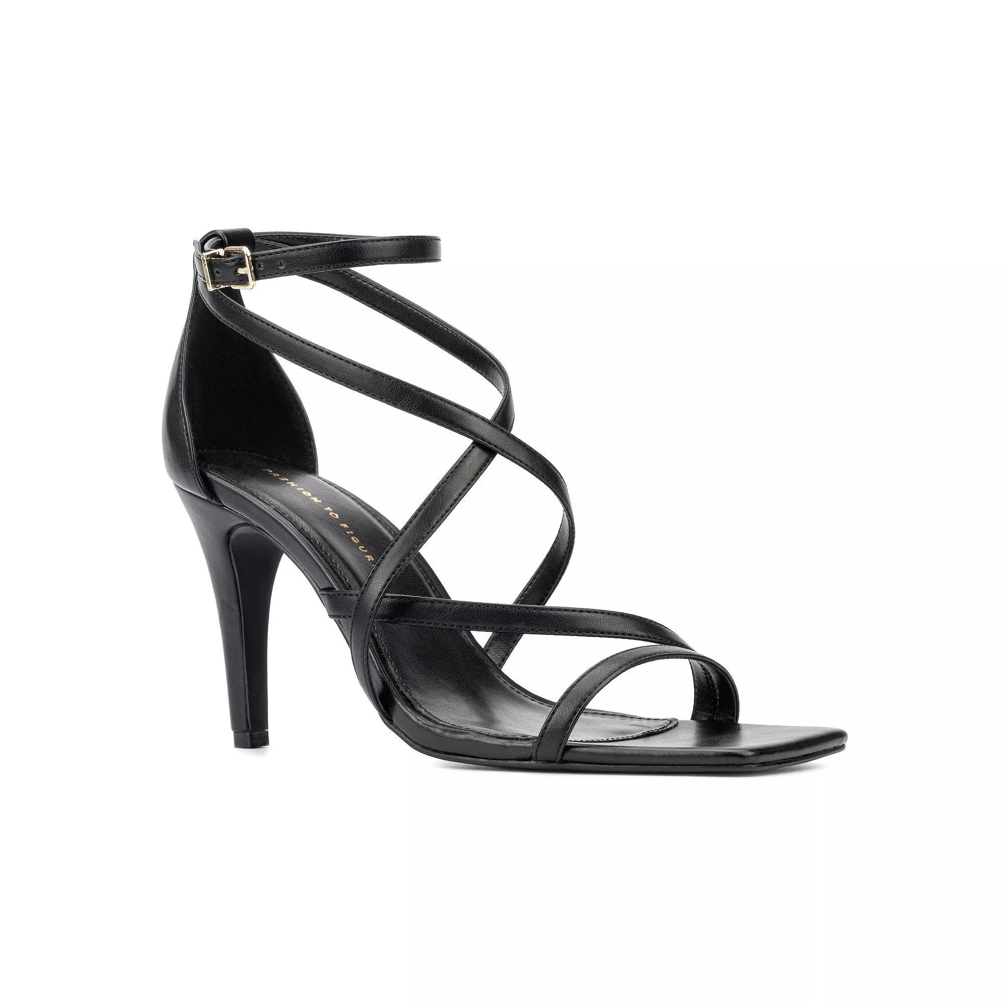 Fashion to Figure Stella Women's Wide Width Strappy Sandals, Size: 10 Wide, Black Product Image