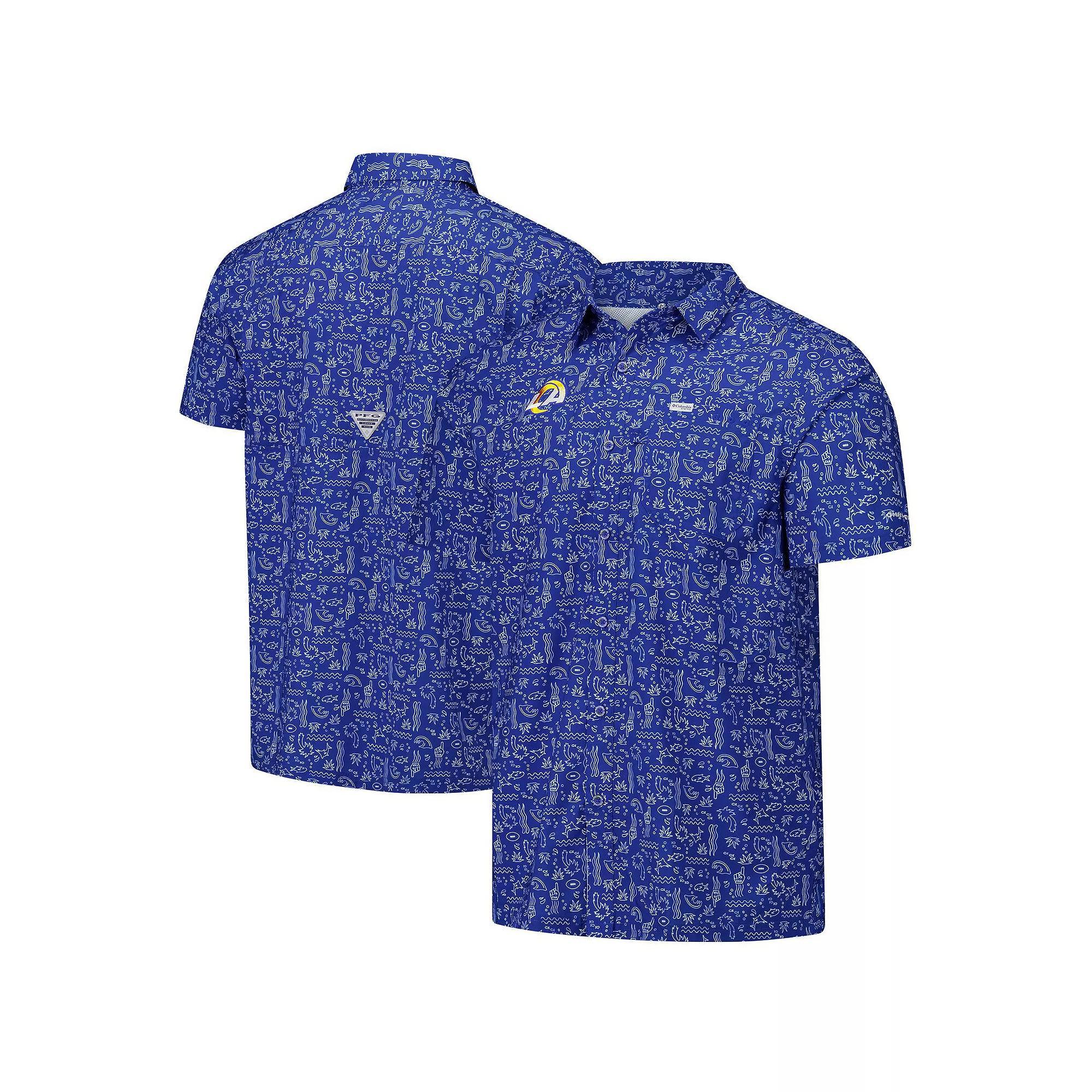 Columbia Men's PFG Super Slack Tide Short Sleeve Shirt - Los Angeles Rams- Product Image